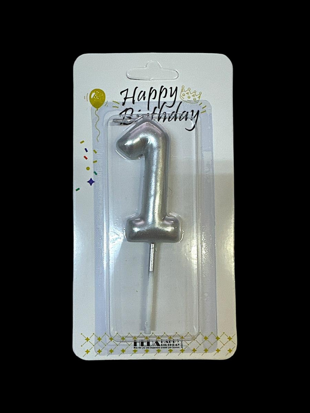 1 Numara Gümüş Rakam Mum 12 Adet