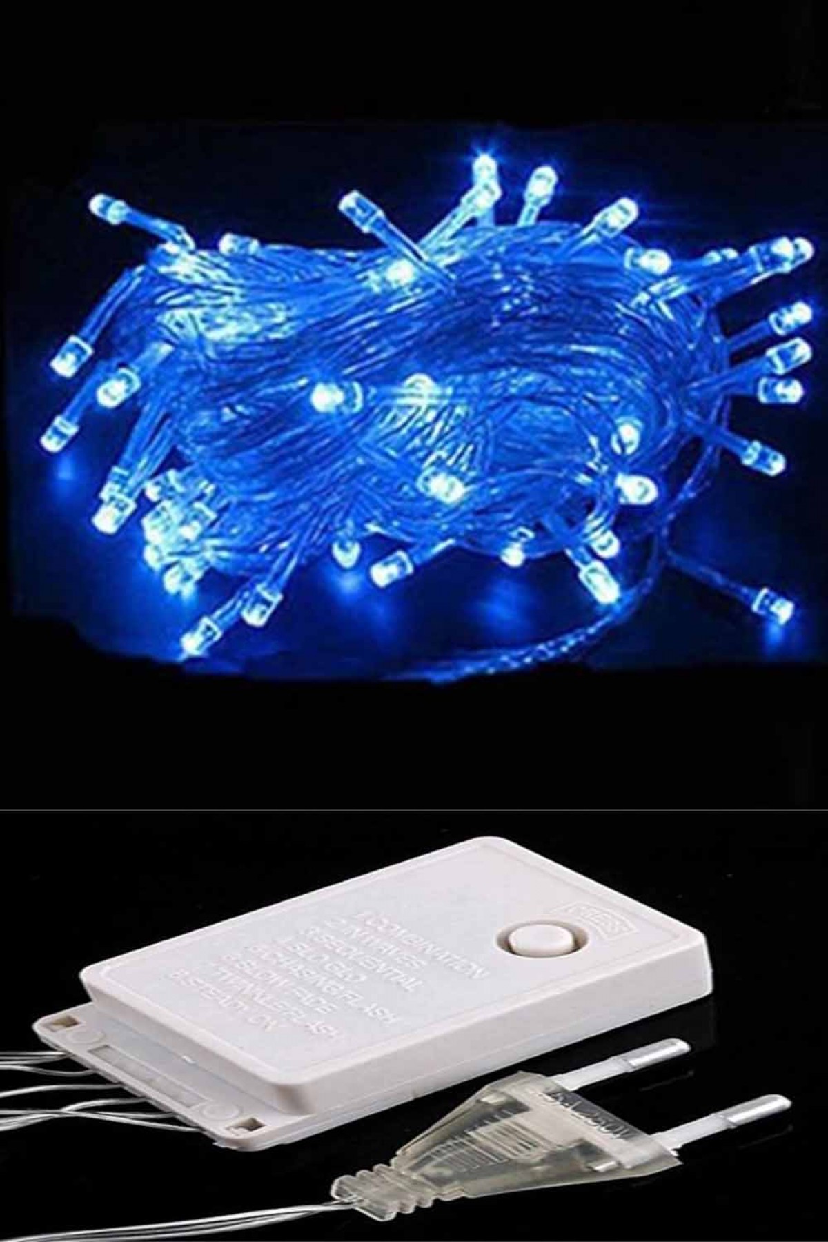 10 Metre Mavi Fişli Fonksiyonlu Prinç Led