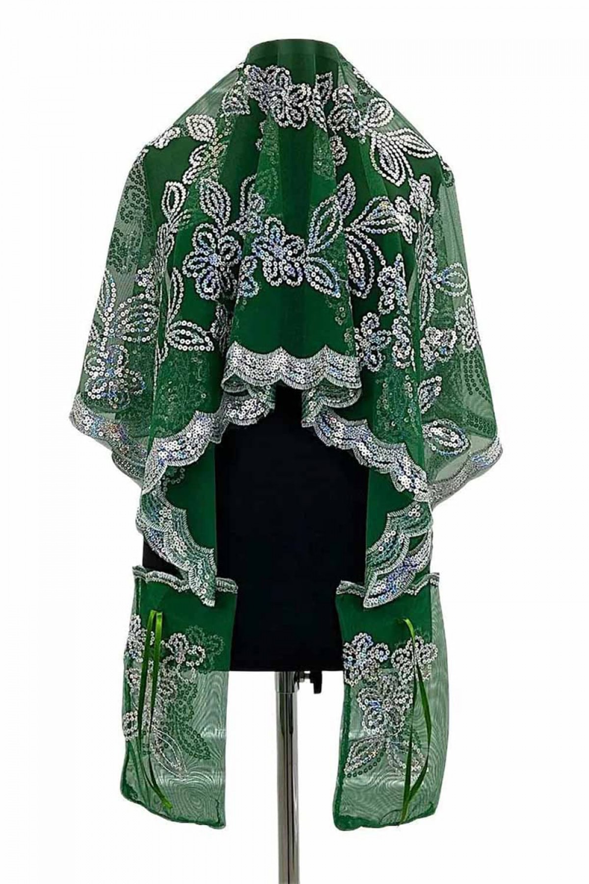 10’lu Yeşil Çiçekli Kına Örtüsü Duvak Set