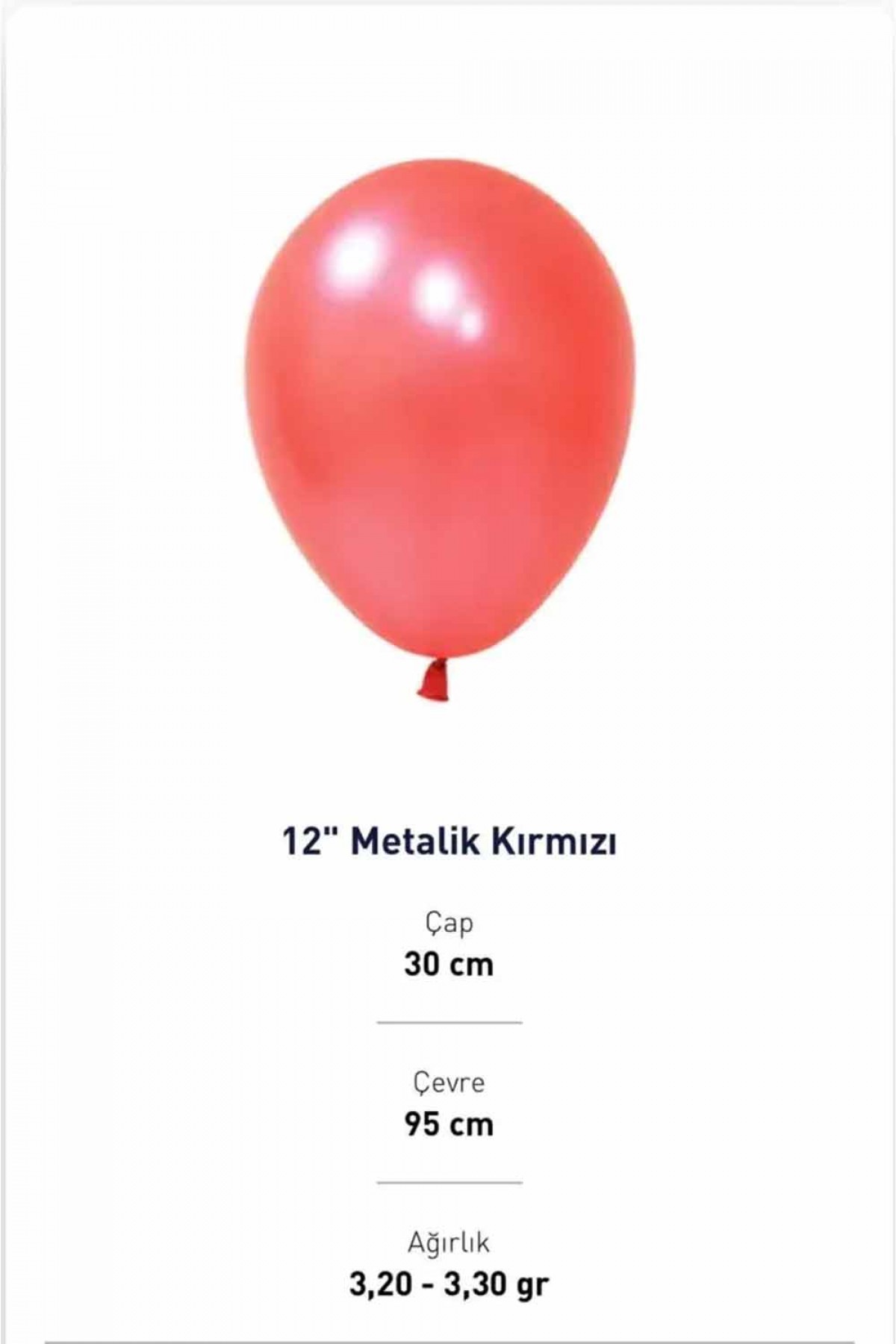 12” Metalik Kırmızı Balon Evi 100’lü