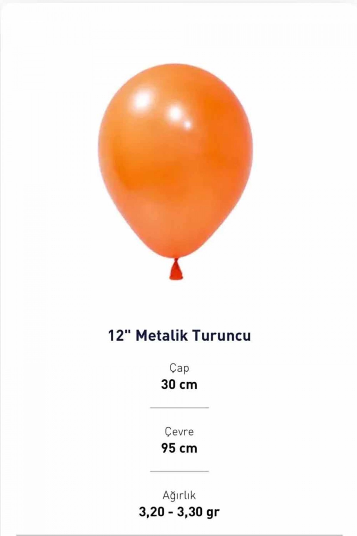 12” Metalik Turuncu Balon Evi 100’lü