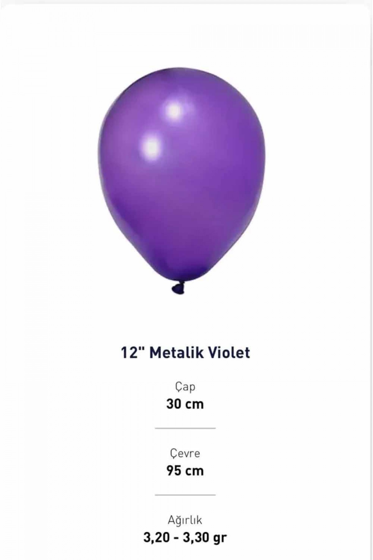 12” Metalik Violet Balon Evi 100’lü