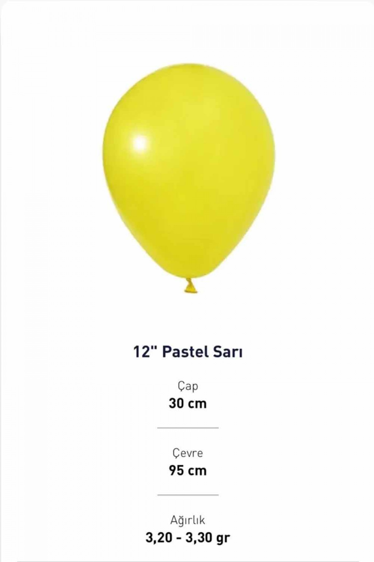 12” Pastel Sarı Balon Evi 100’lü