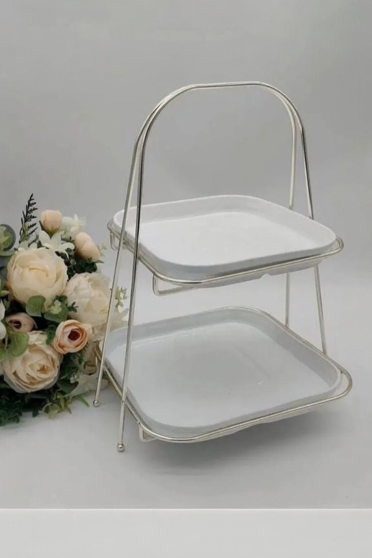 2 Katlı Mika Şekerlik Gold Gümüş 2 Katlı Mika Şekerlik Gold Gümüş