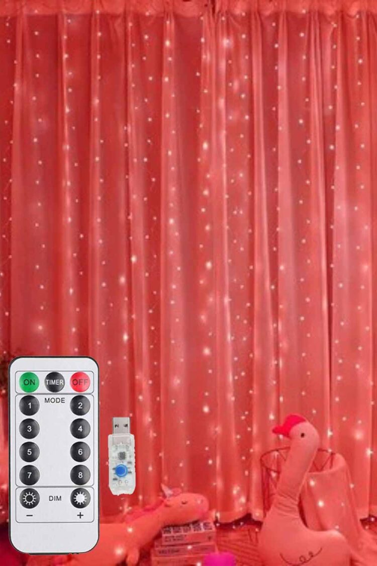 3x3 Kırmızı Peri Perde Led Usb Kumandalı