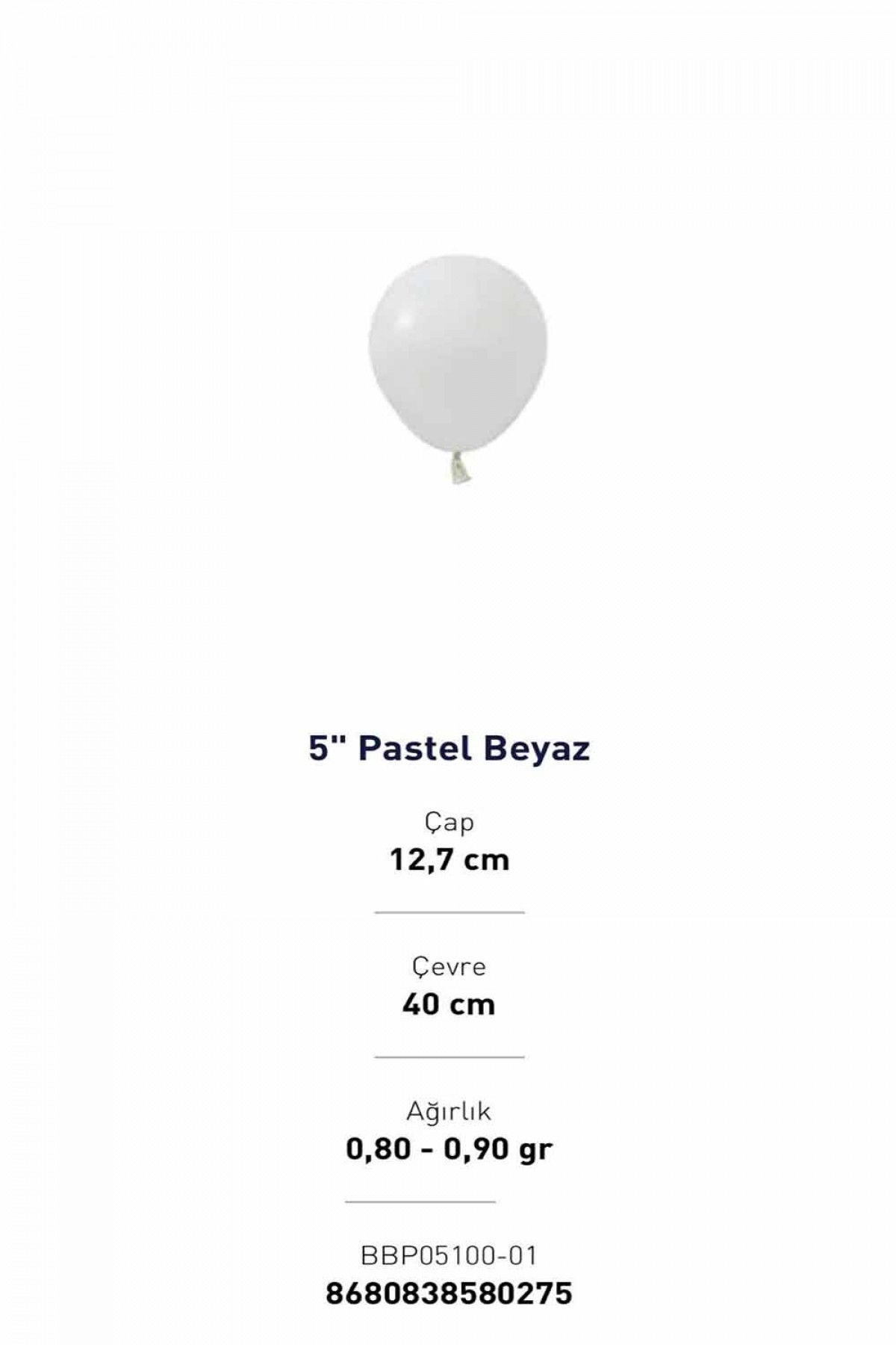 5” Beyaz Pastel balon Evi 100’lü 5” Beyaz Pastel balon Evi 100’lü