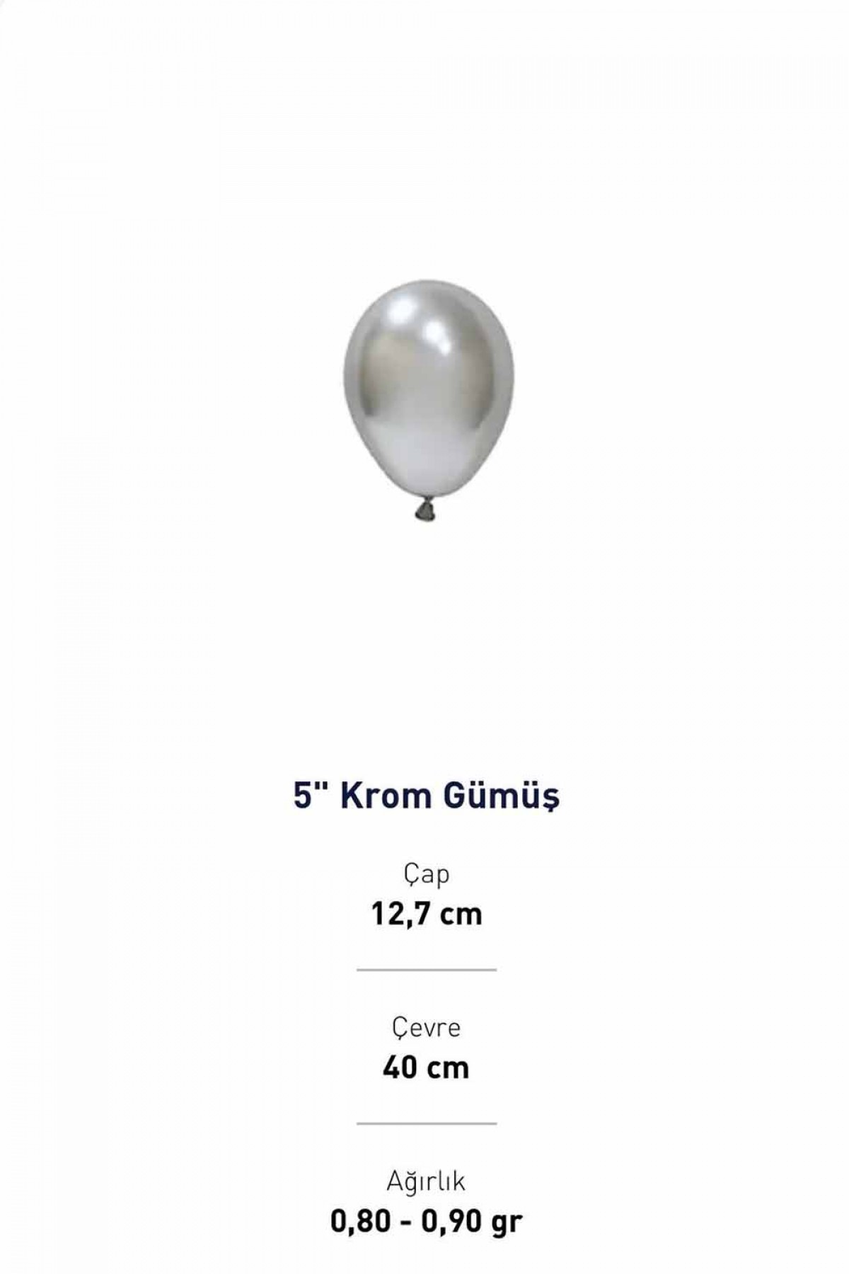 5”  Krom Gümüş Gold Balon Evi 100’lü