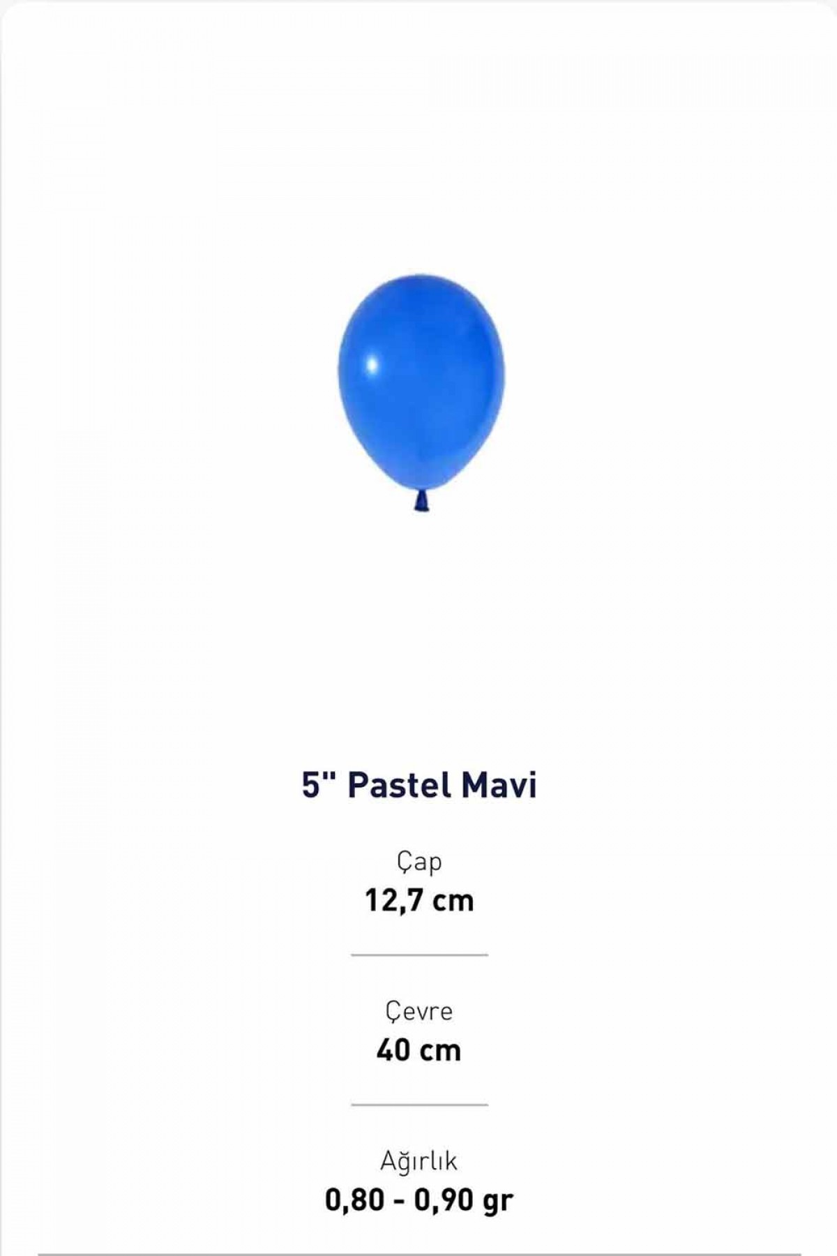 5” Mavi Pastel balon Evi 100’lü 5” Mavi Pastel balon Evi 100’lü