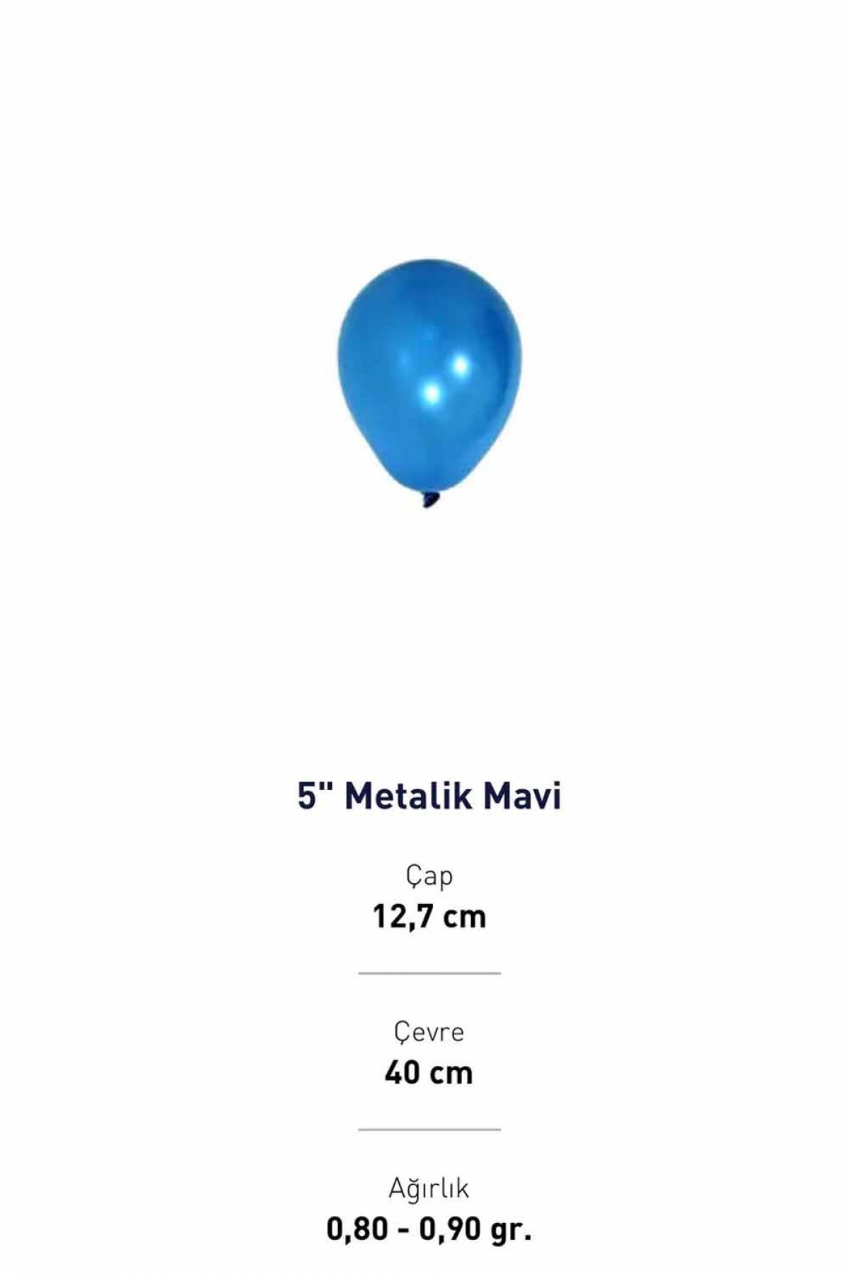 5” Metalik Mavi Balon Evi 100’lü 5” Metalik Mavi Balon Evi 100’lü