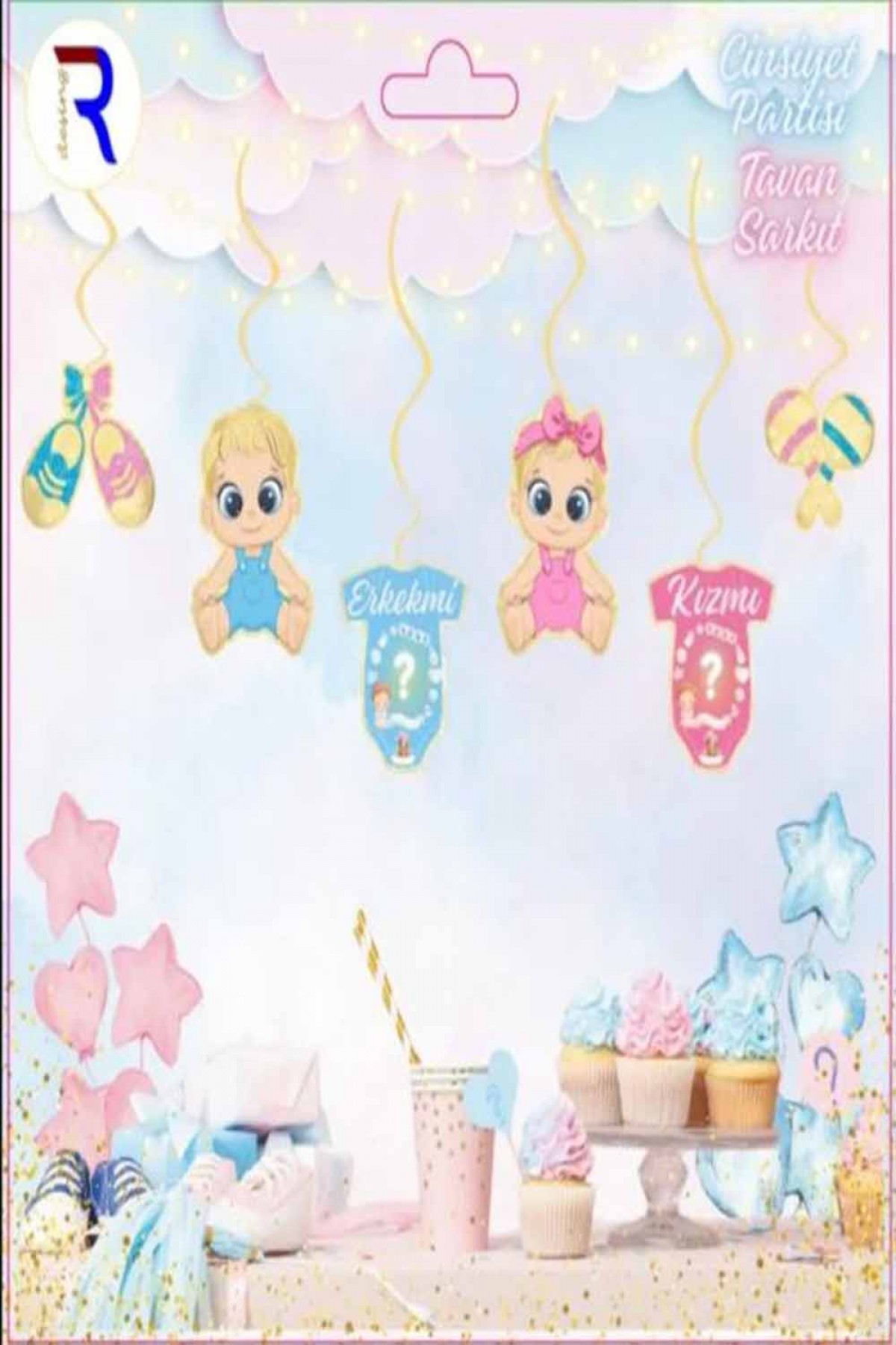 6’lı Cinsiyet Partisi Tavan Sarkıt Süsü