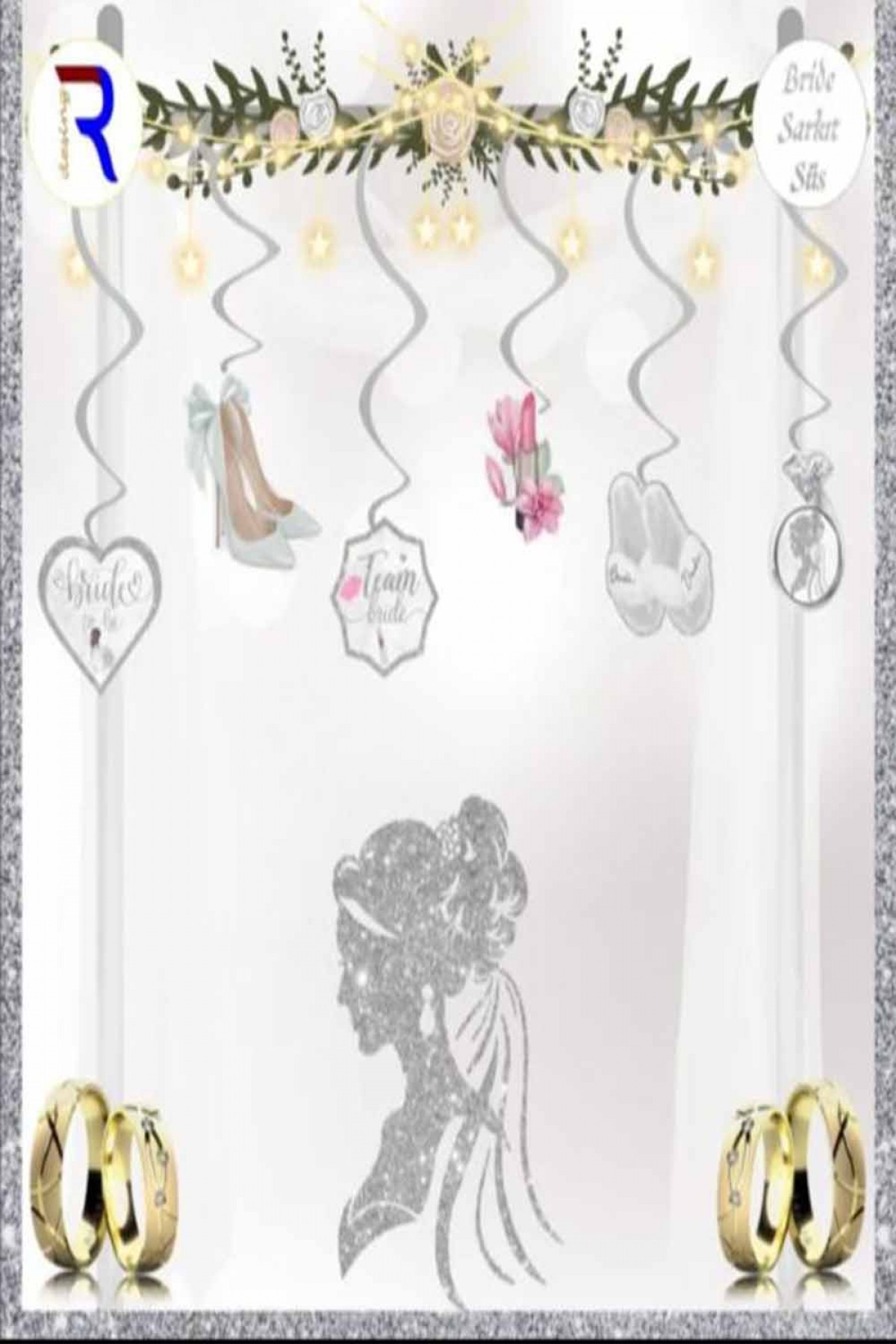 6’lı Gümüş Team Bride – Bride To Be  Tavan Sarkıt Süsü