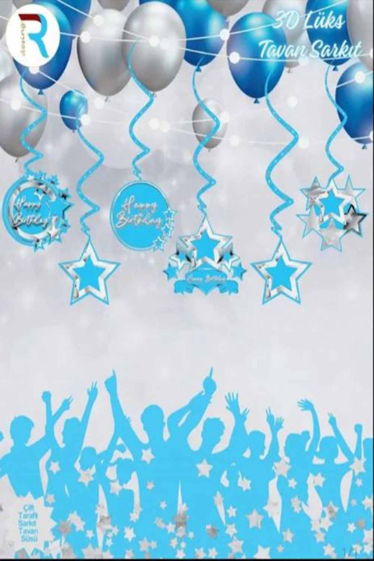 6’lı Lüks Tavan Süsü Mavi