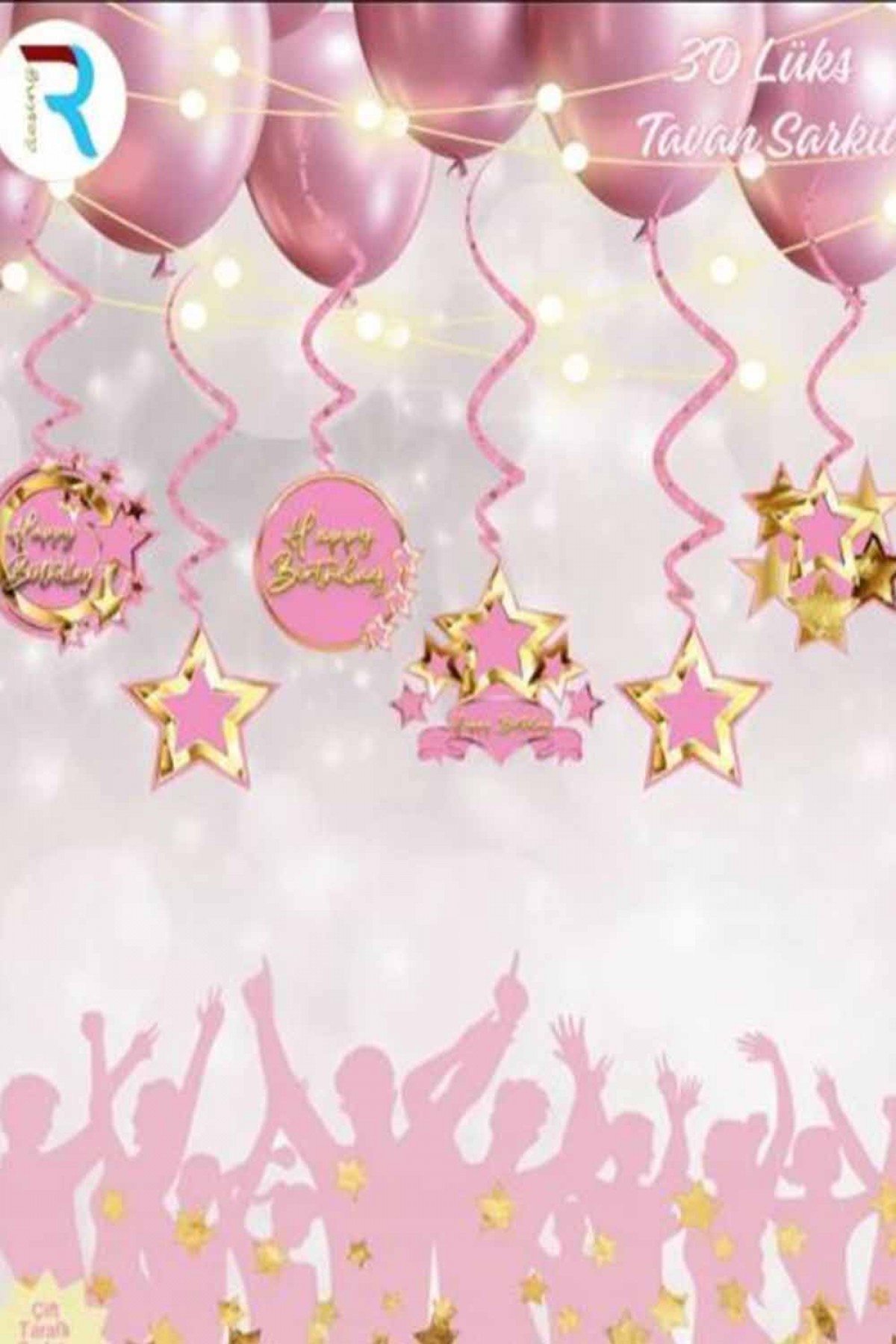 6’lı Lüks Tavan Süsü Pembe