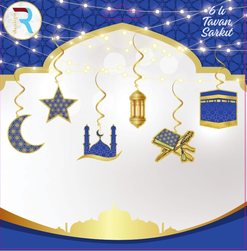 6’lı Ramazan Ayı Mavi Tavan Sarkıt 6’lı Ramazan Ayı Mavi Tavan Sarkıt