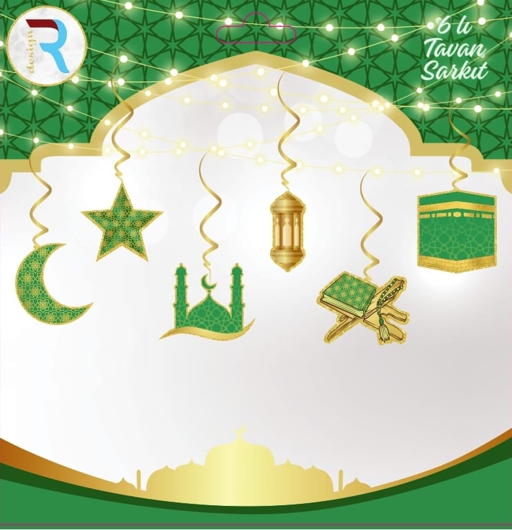 6’lı Ramazan Ayı Yeşil Tavan Sarkıt 6’lı Ramazan Ayı Yeşil Tavan Sarkıt