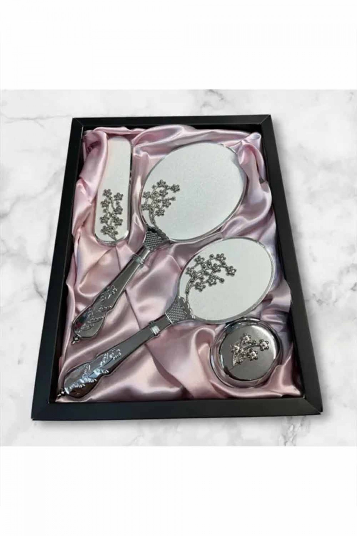 Ayna Tarak Lüks Çiçek Buketi Takım