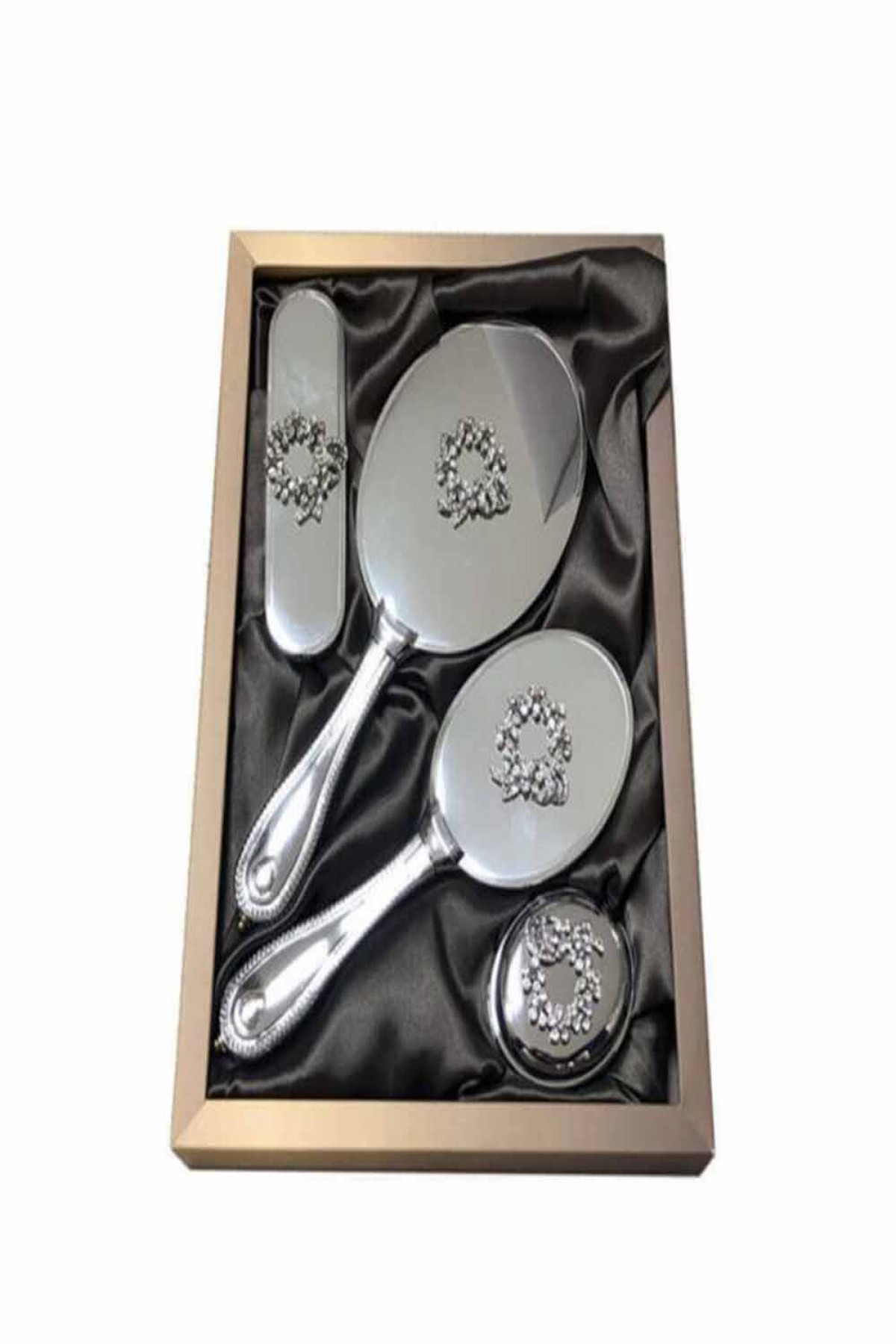 Ayna Tarak Lüks Gümüş Çelenk Takım