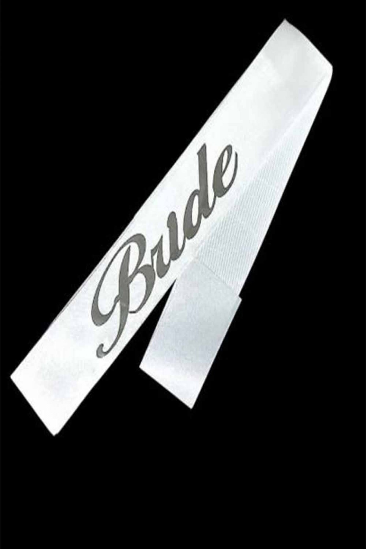 Bride Beyaz Üzeri Gümüş Baskılı