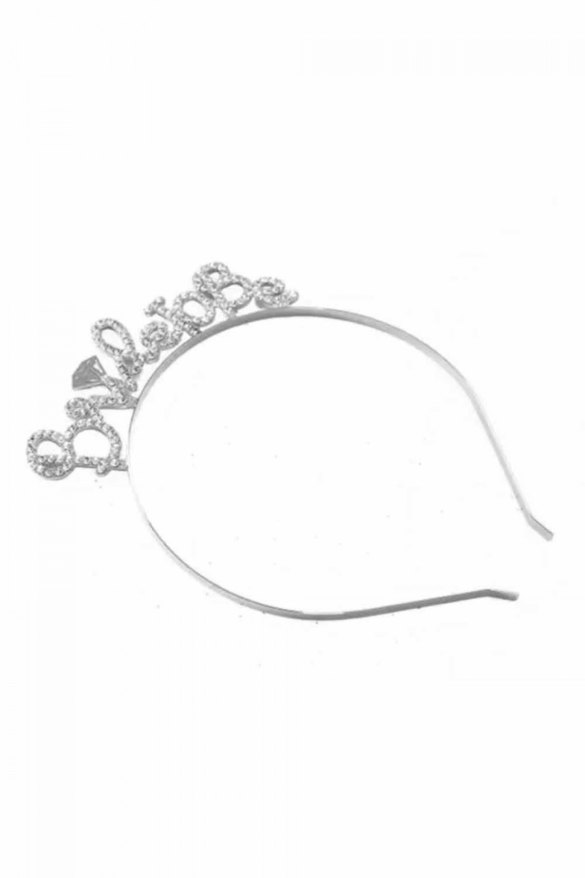 Bride To Be Metal Taşlı Gümüş Taç