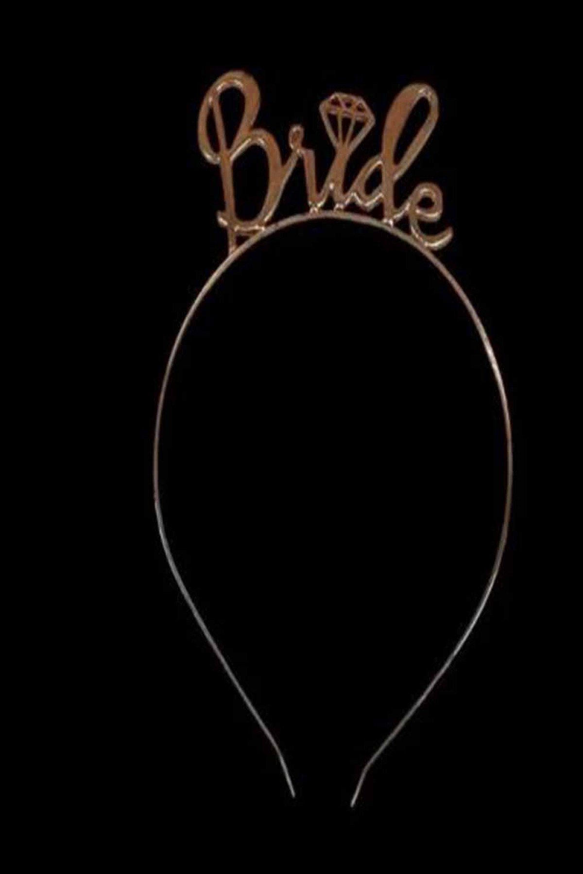 Bride Yazılı Metal Rose Taç