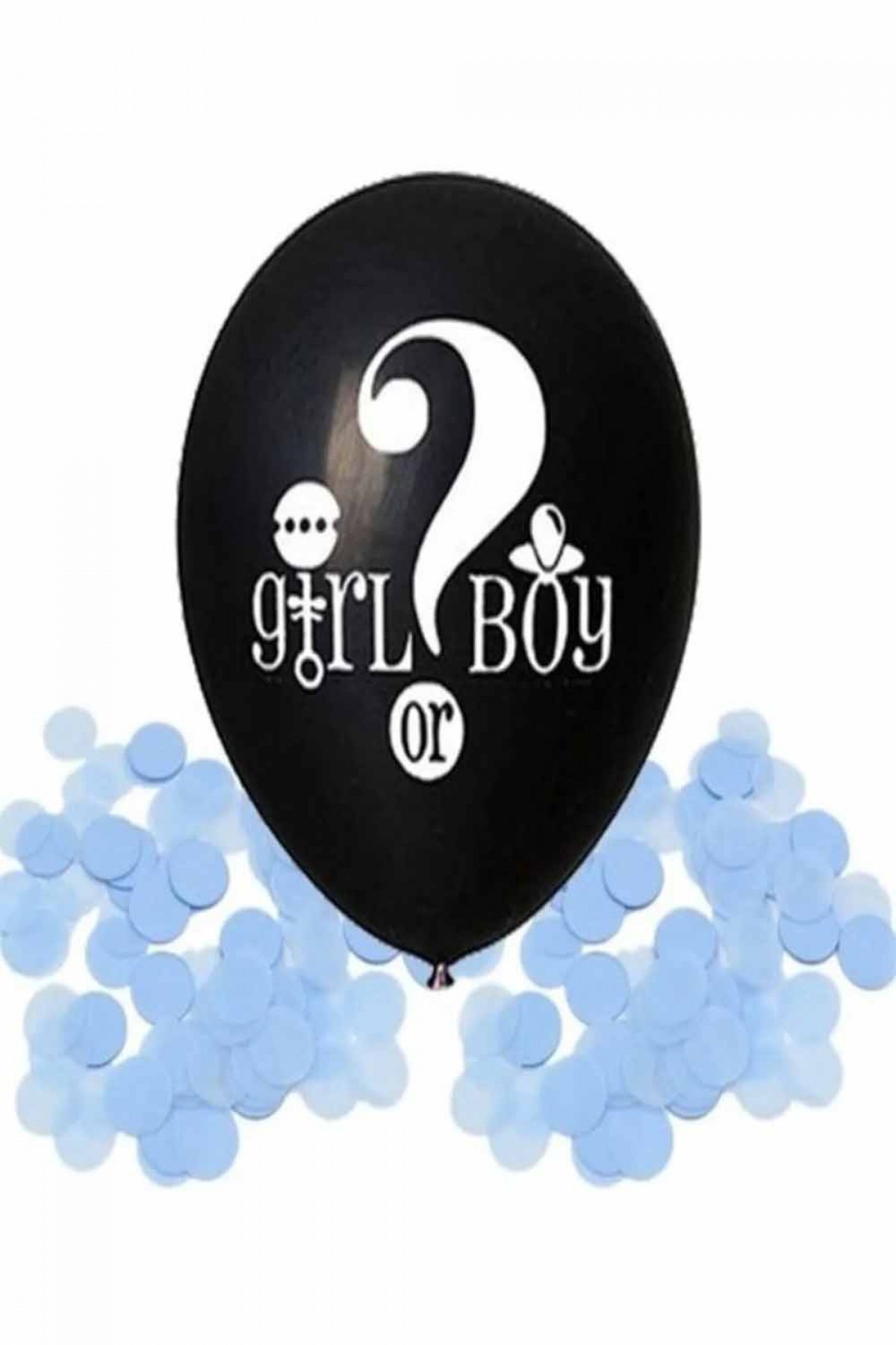 Cinsiyet Balonu Konfetili Mavi 18 İnç Cinsiyet Balonu Konfetili Mavi 18 İnç