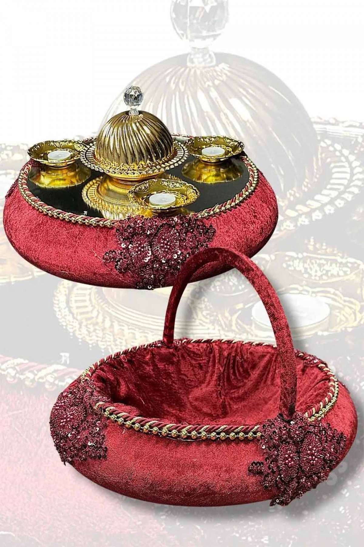 Bordo Aplikli Sepet Takımı