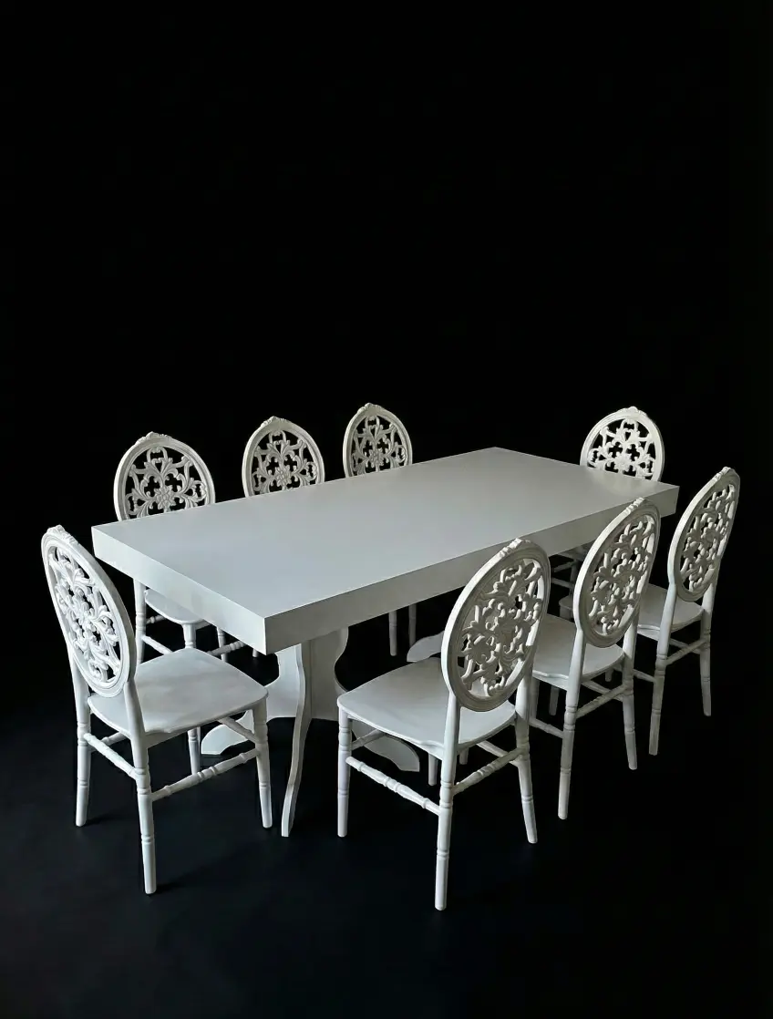 DAVET EVİ DÜZ MASA AHTAPOT AYAK KLASİK MODEL-4