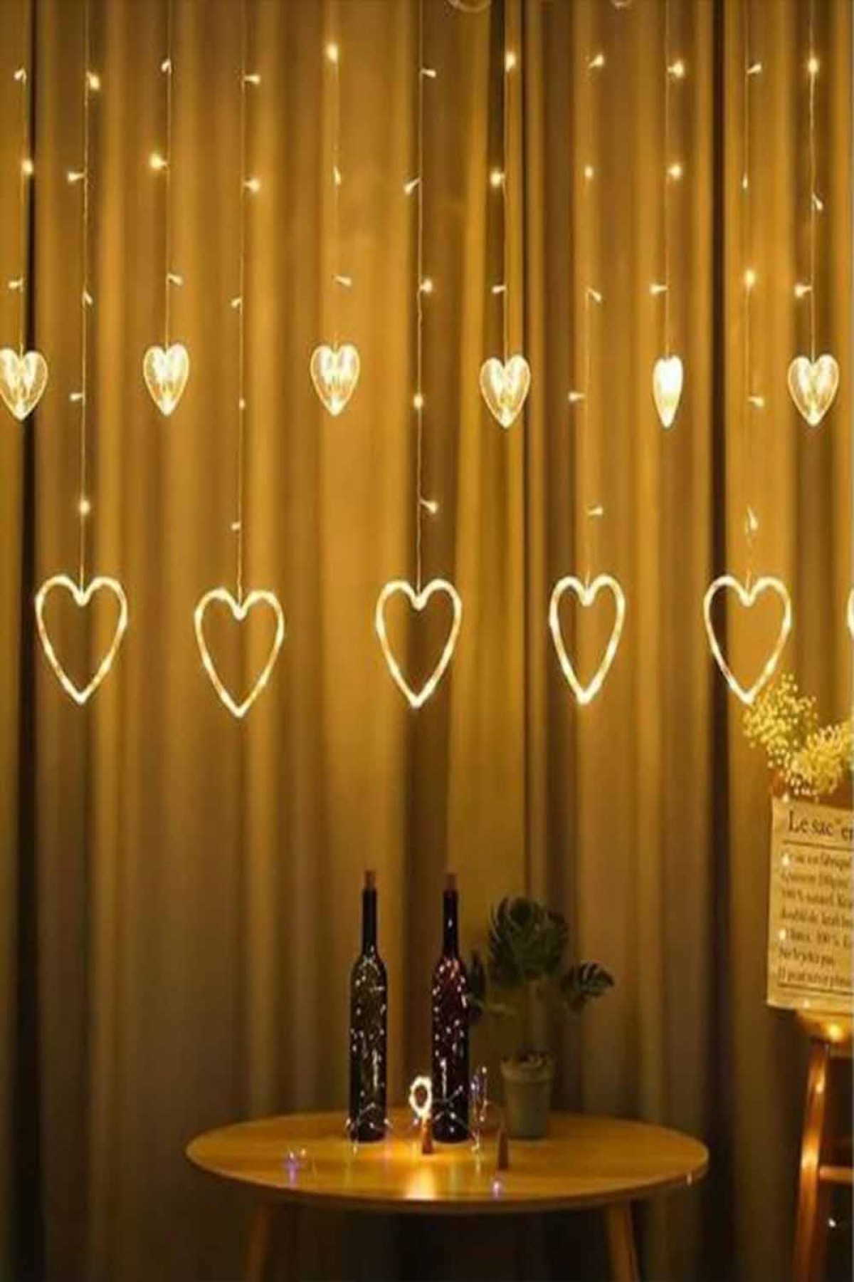 Dekoratif Saçaklı Kalp Kablo Perde