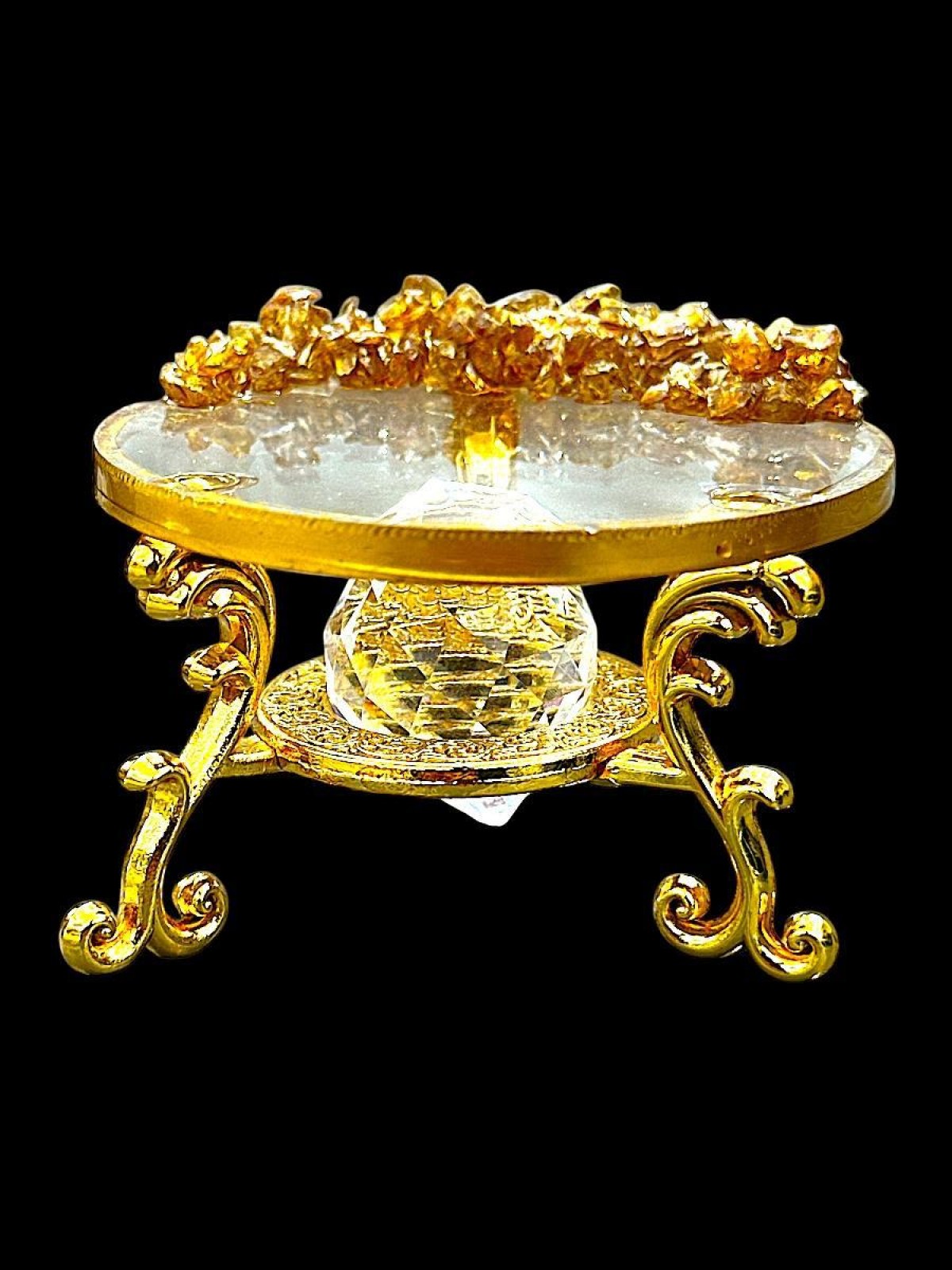 Epoksi Taşlı Gold Gümüş Yüzük Yükseltici