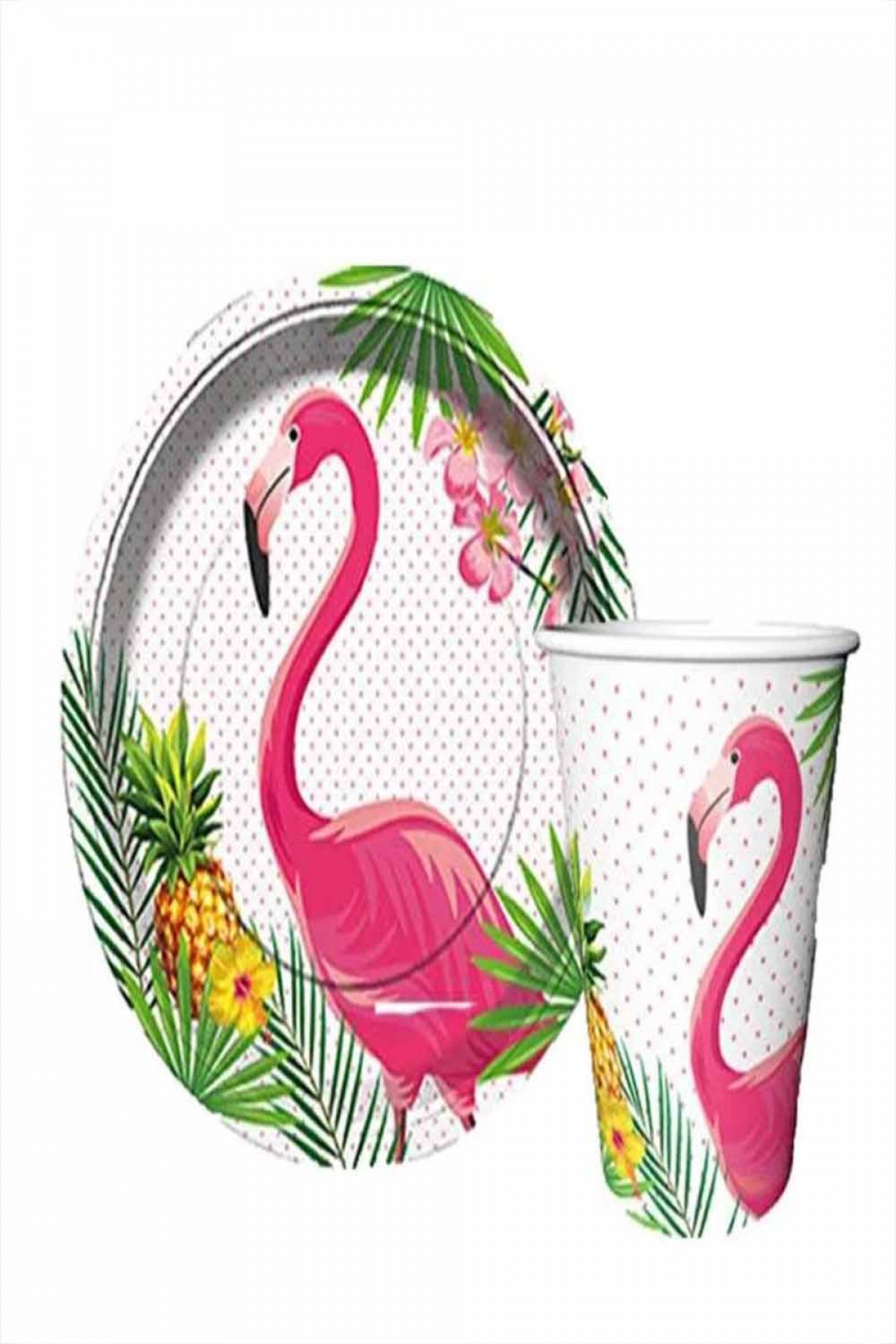 Flamingo Karakterli Tabak Bardak 8’li