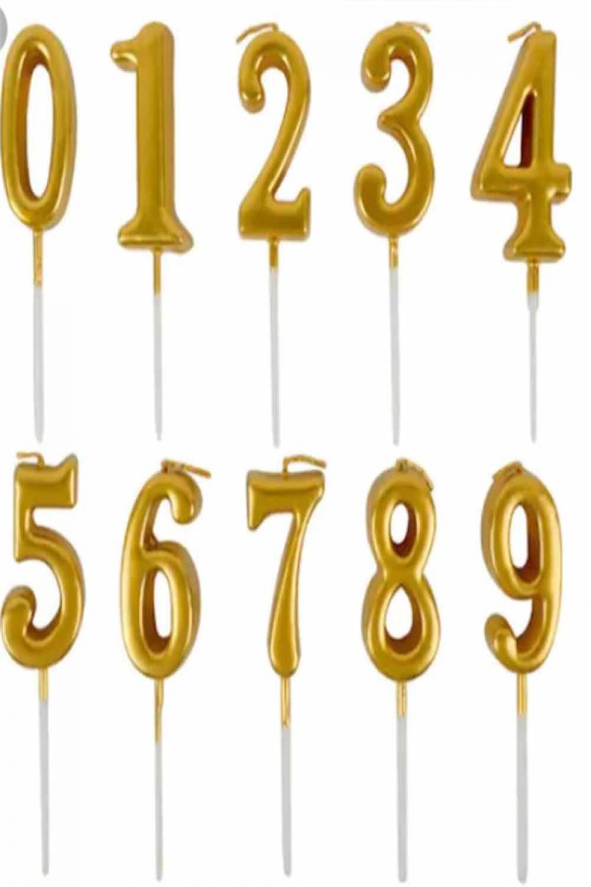 Gold-gümüş Rakam Pasta Mum 12 Adet