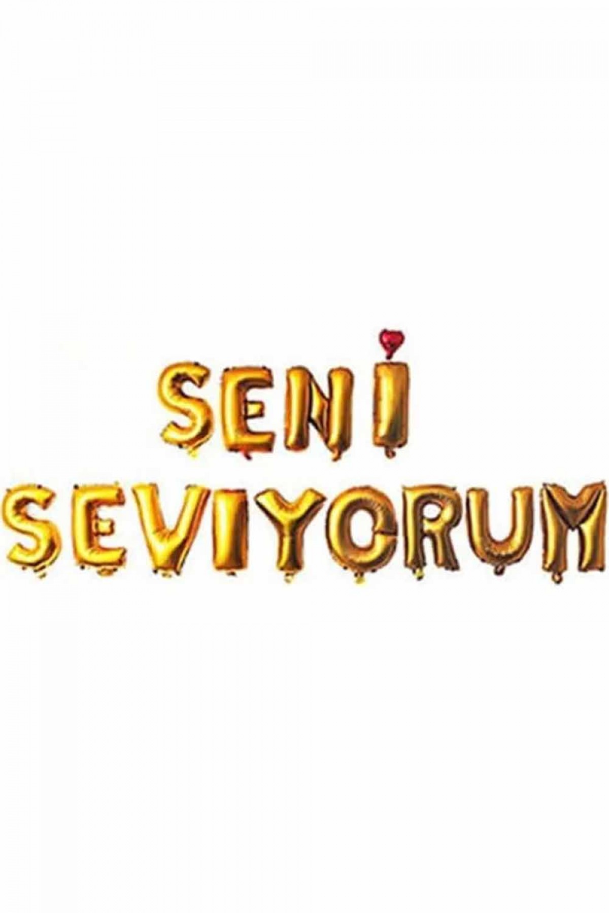 Gold Seni Seviyorum Yazılı Folyo Balon
