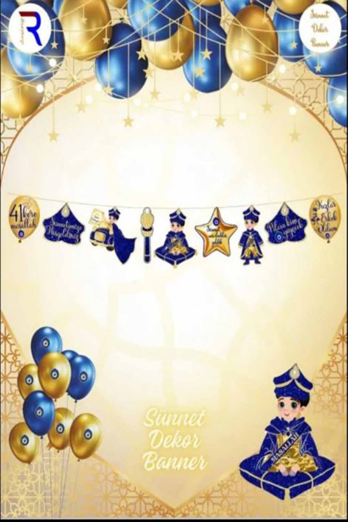 Gold  Sünnet Duvar Dekor Süsü