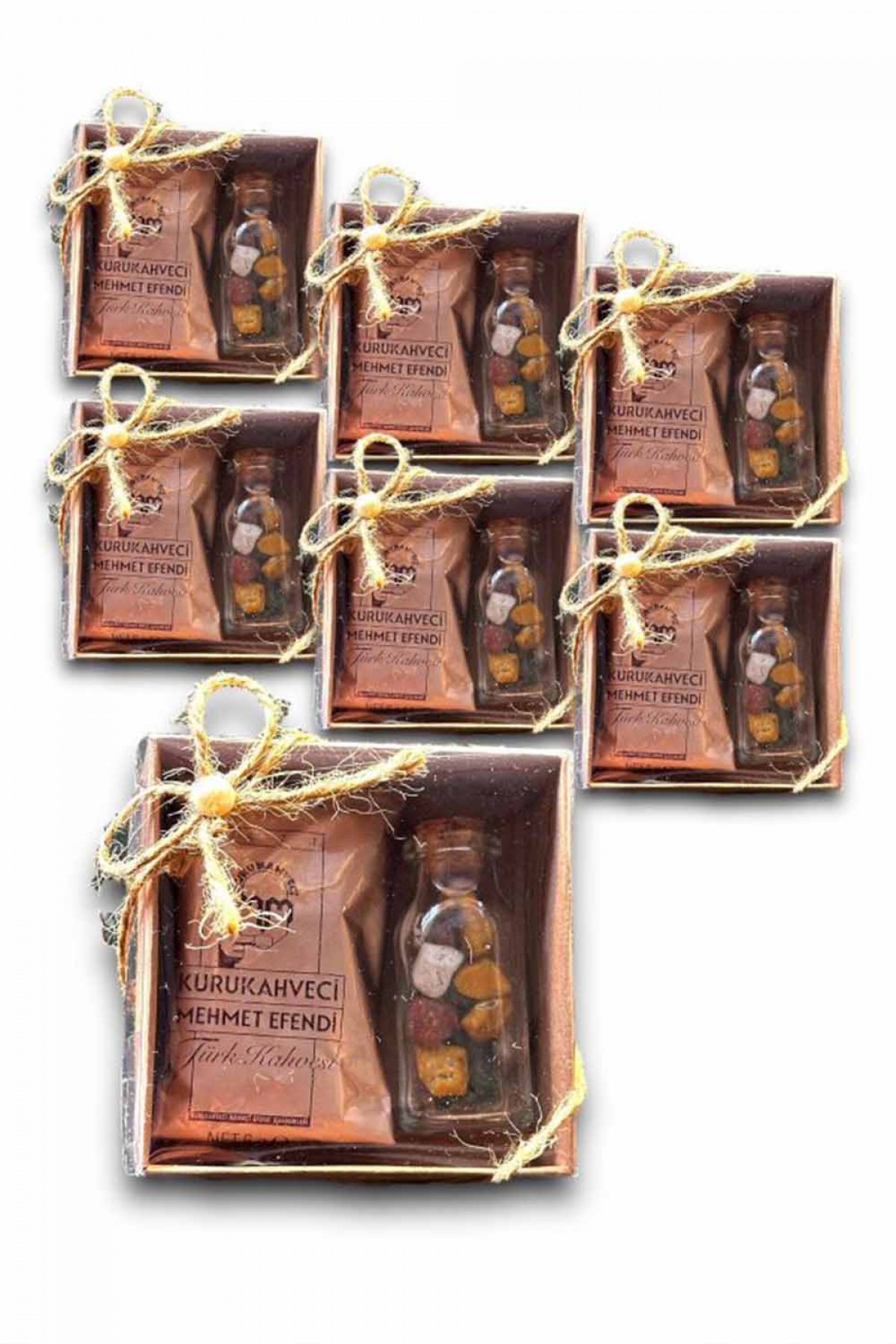 Graft Kutulu Tek İçimlik Kahve Ve Cam Şişe Çakıl Taşı