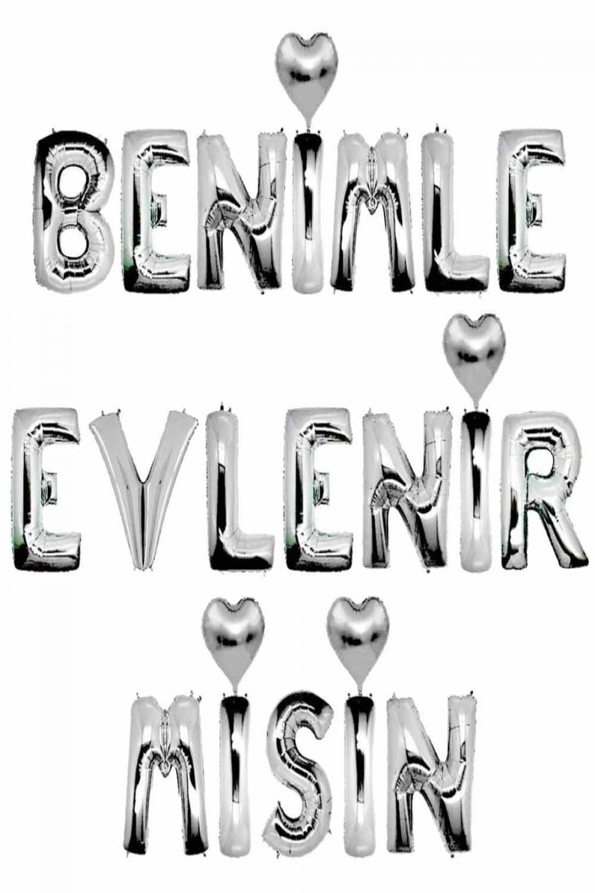Gümüş Benimle Evlenirmisin Folyo Balon