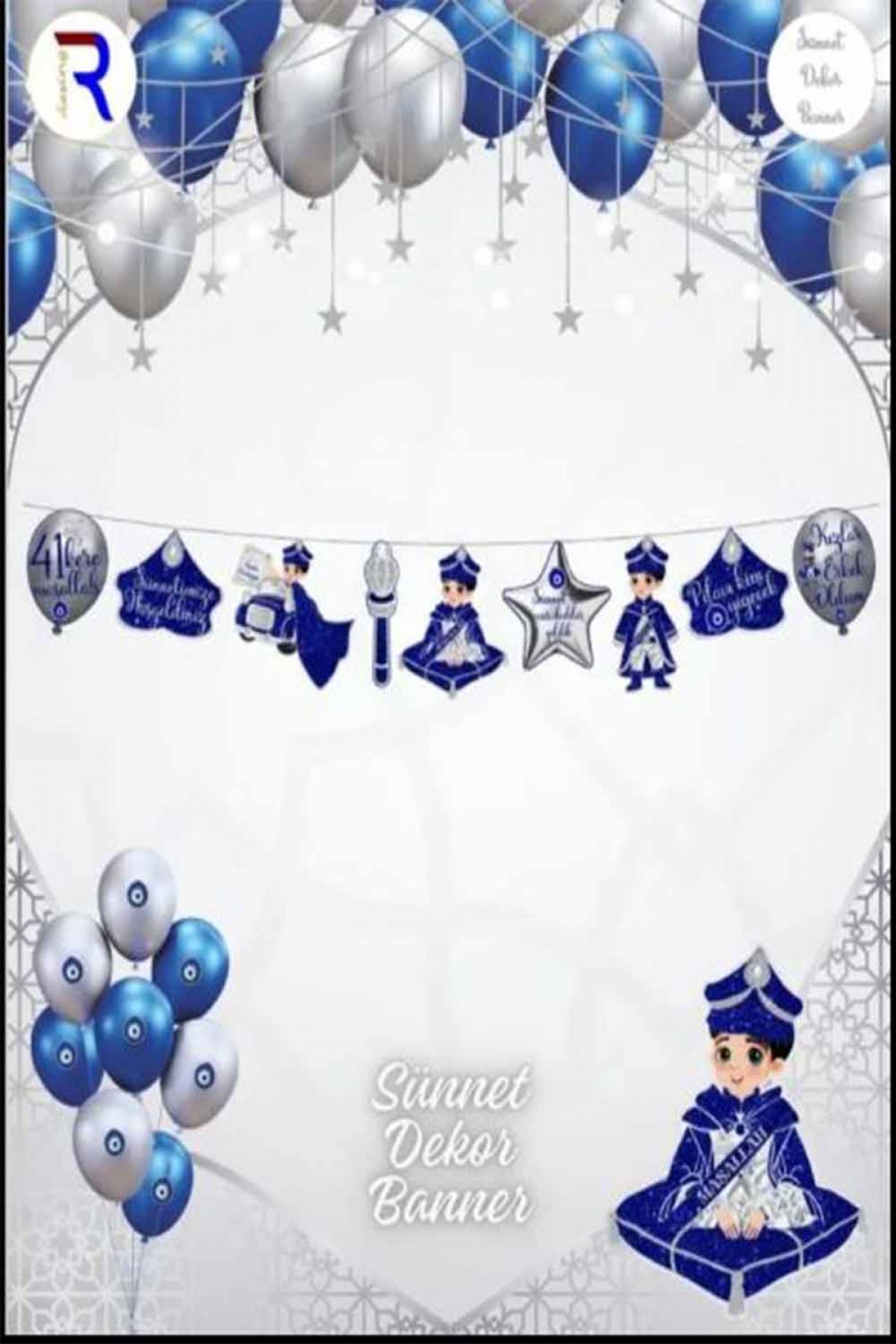 Gümüş Sünnet Duvar Dekor Süsü