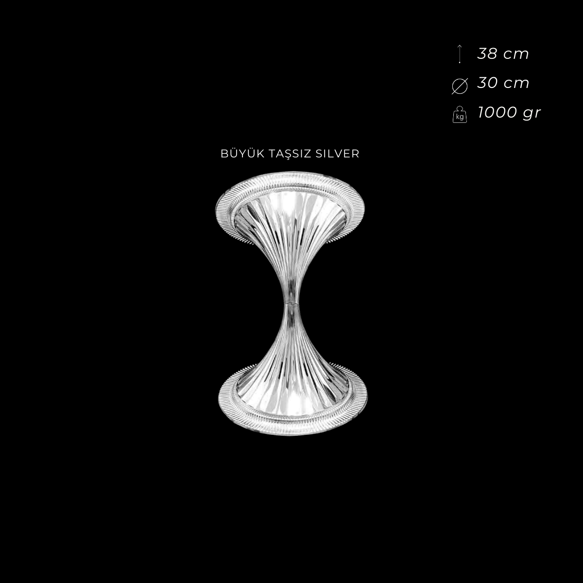 Kadeh Vazo Gümüş Büyük Taşsız