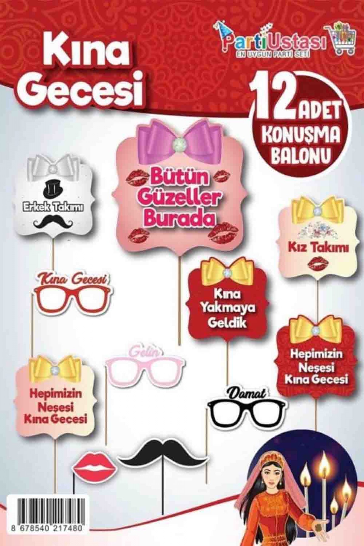 Kına Gecesi Konsept Konuşma Balonu 10’lu