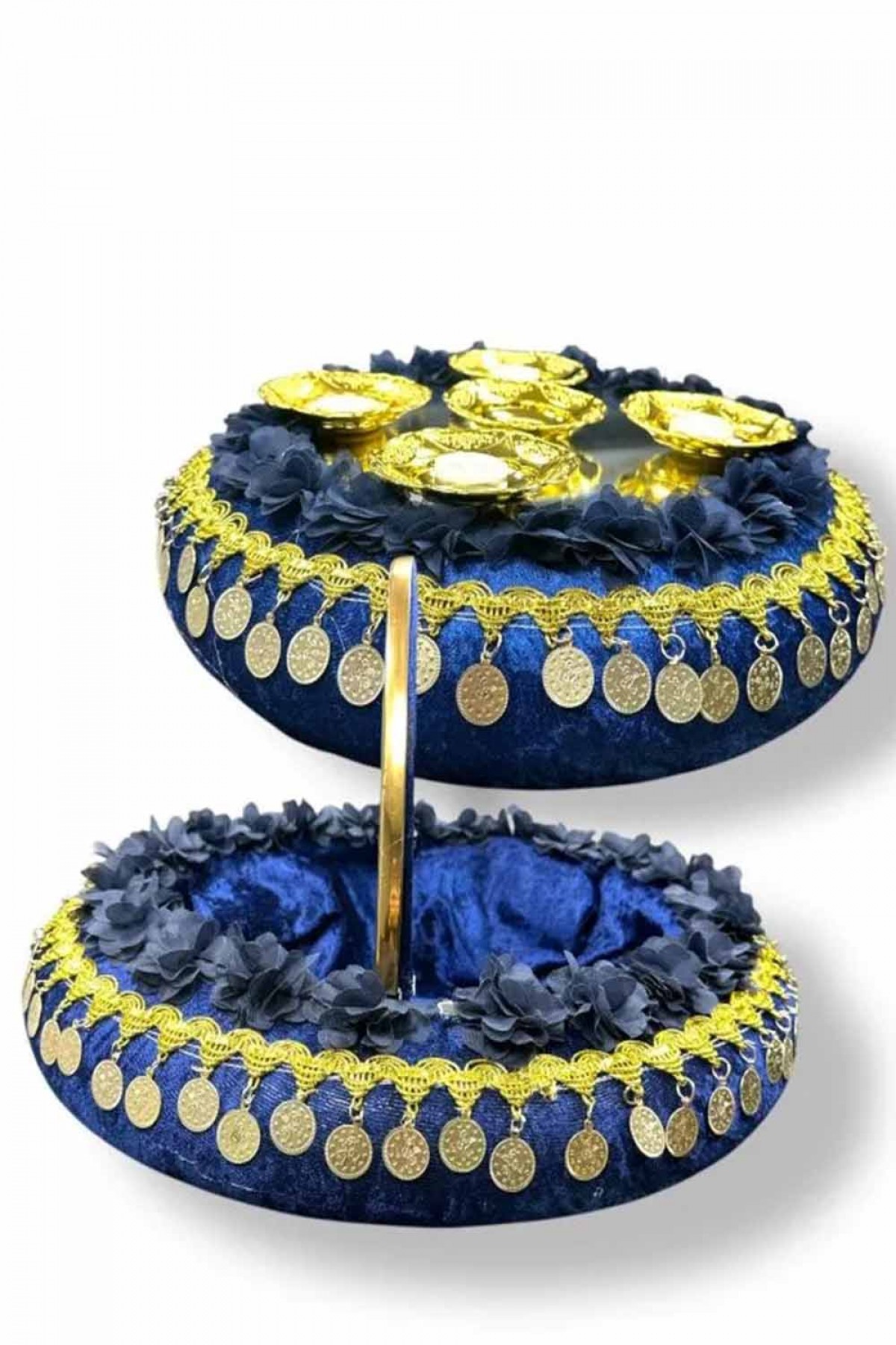 Lacivert İnce Paralı  Sepet Takımı