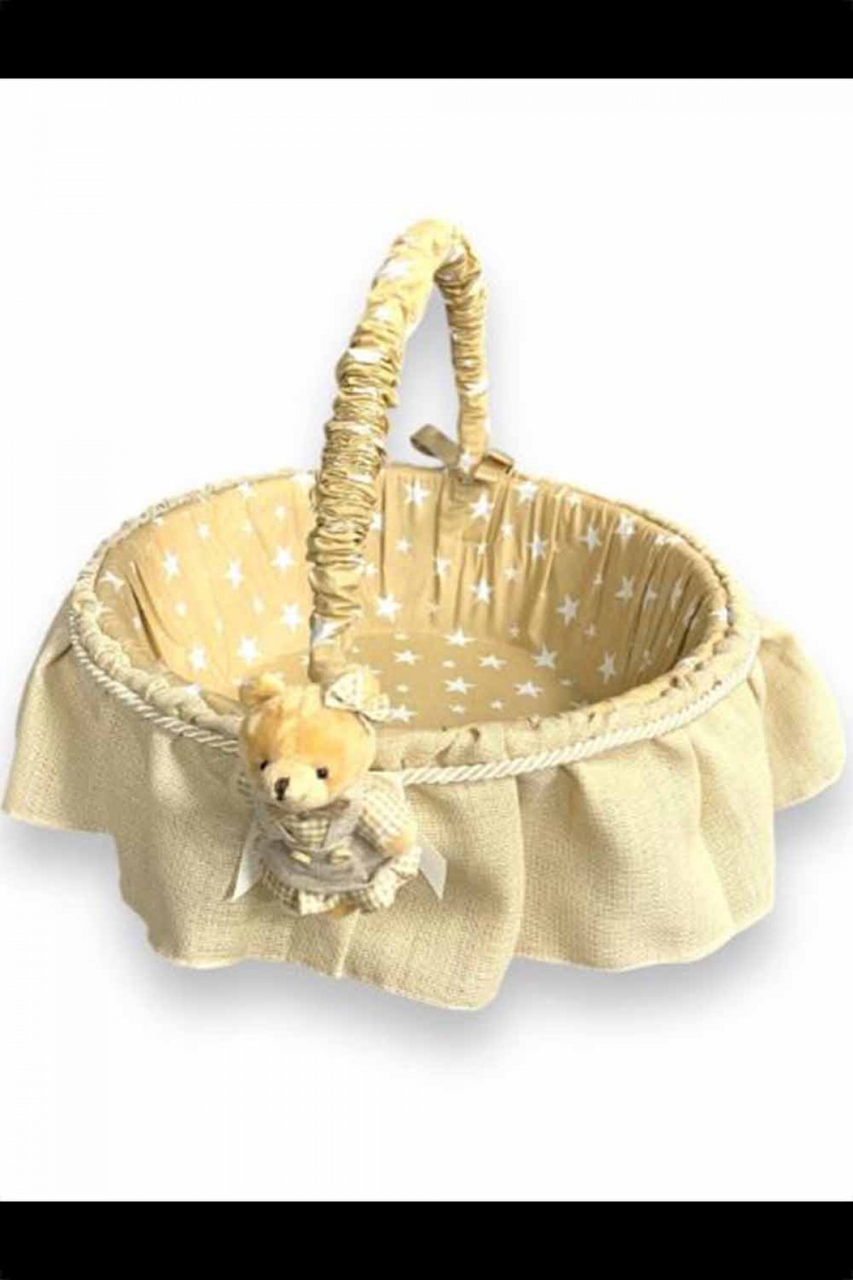 Krem Ayıcıklı Bebek  sepeti