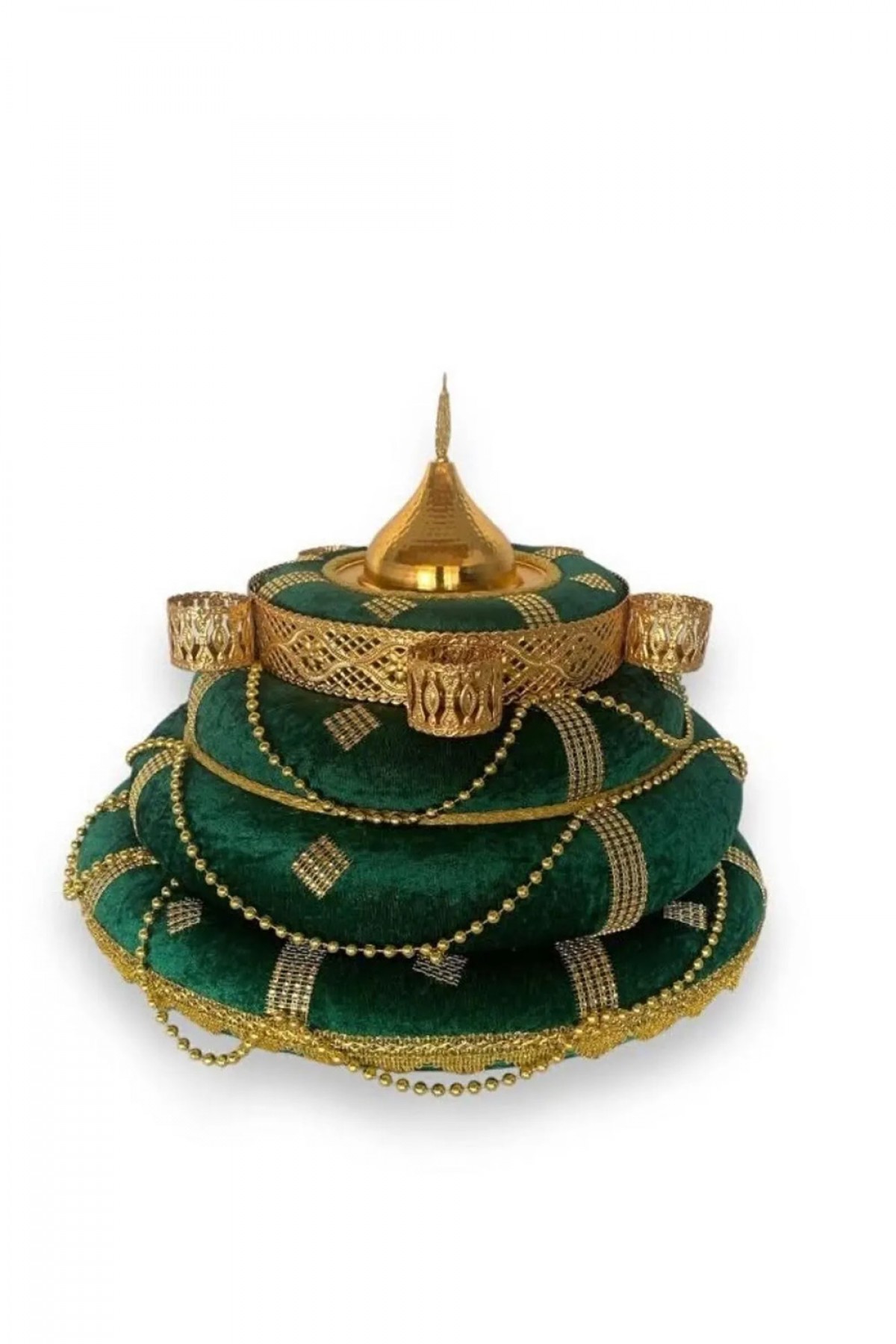 Kubbeli Üç Katlı Yeşil Lüks Sepet Takımı