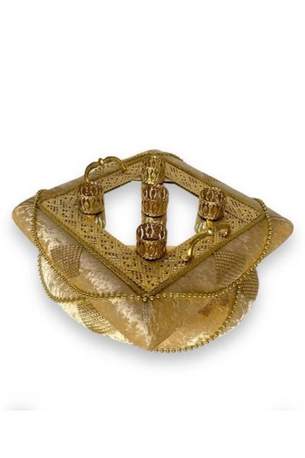 Kubbeli Kare Model Gold Lüks Sepet Takımı