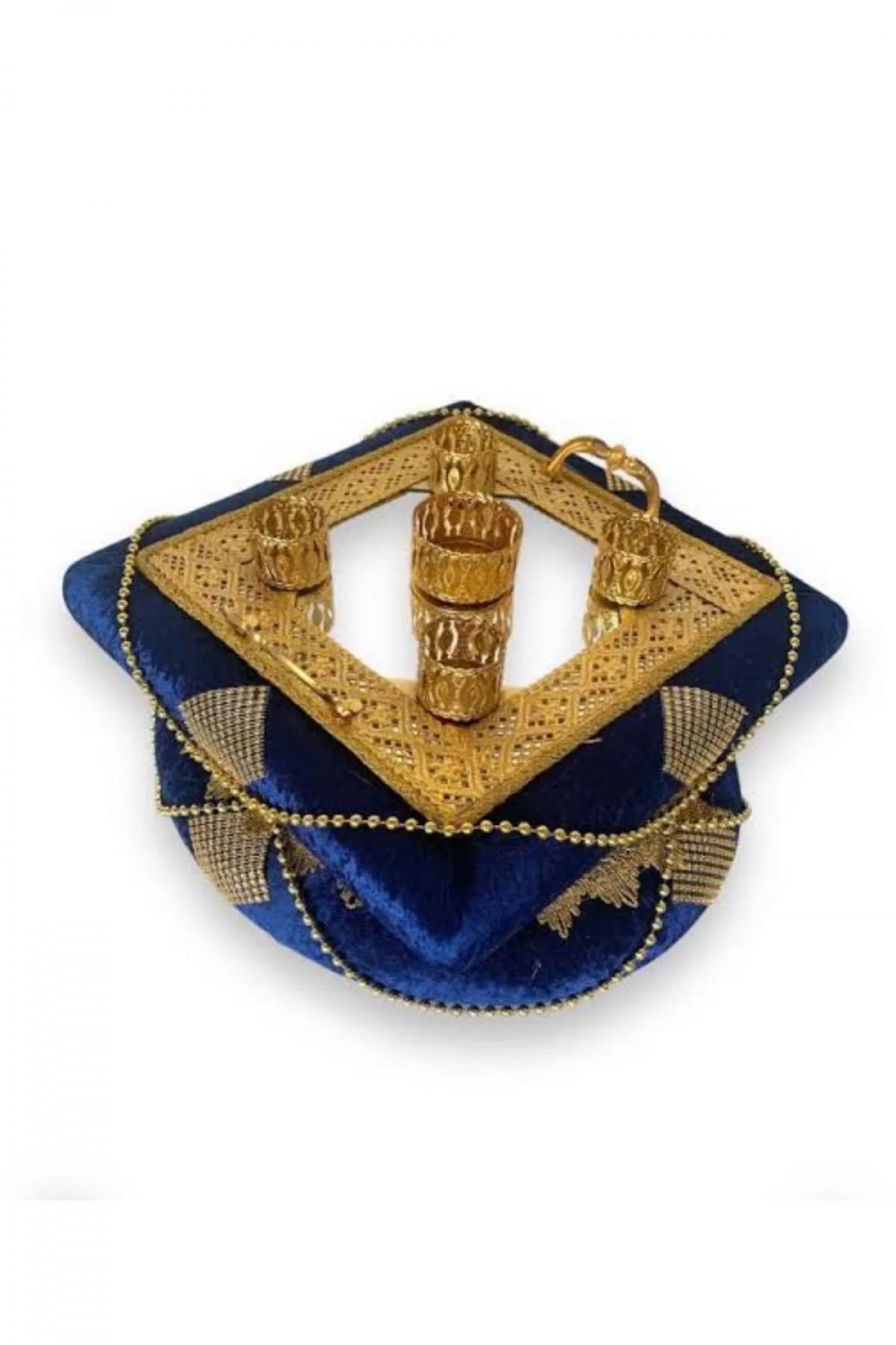 Kubbeli Kare Model Lacivert Lüks Sepet Takımı