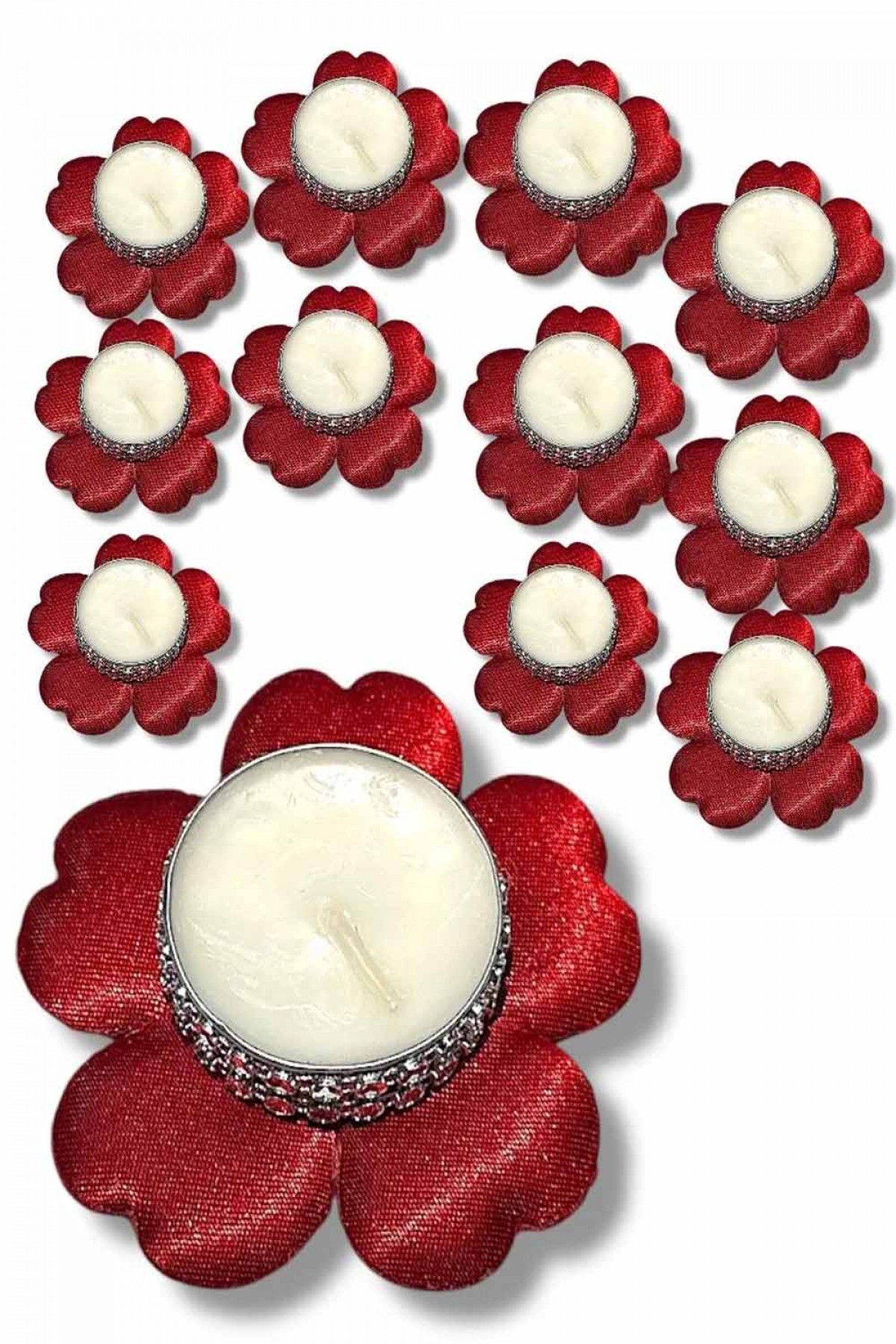 20’li Alım Kırmızı El Gülü Mumlu 12’li