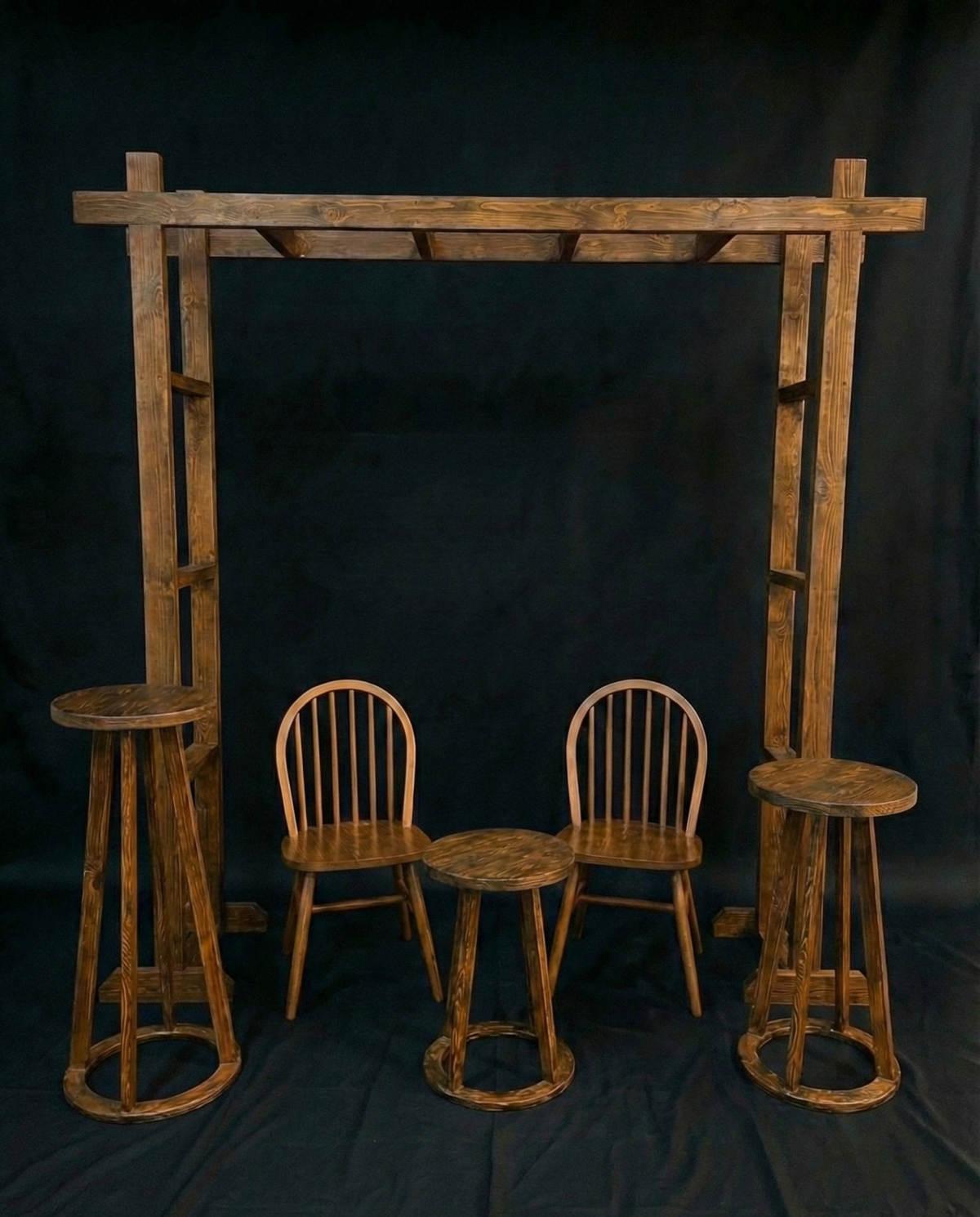 Merdiven Arka Fon Set Koyu Ceviz Merdiven Arka Fon Set Koyu Ceviz