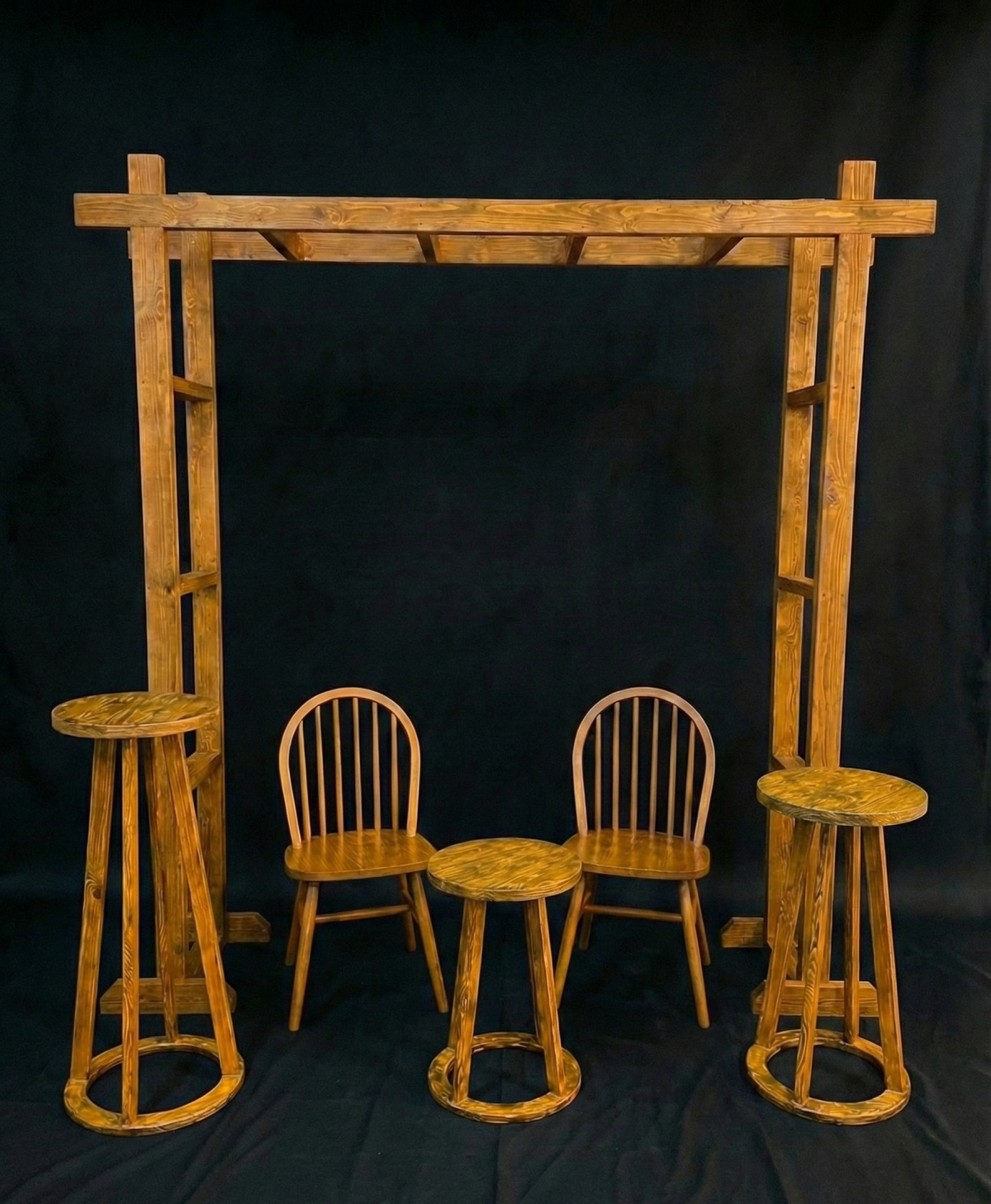 Merdiven Arka Fon Set Koyu Ceviz Merdiven Arka Fon Set Koyu Ceviz