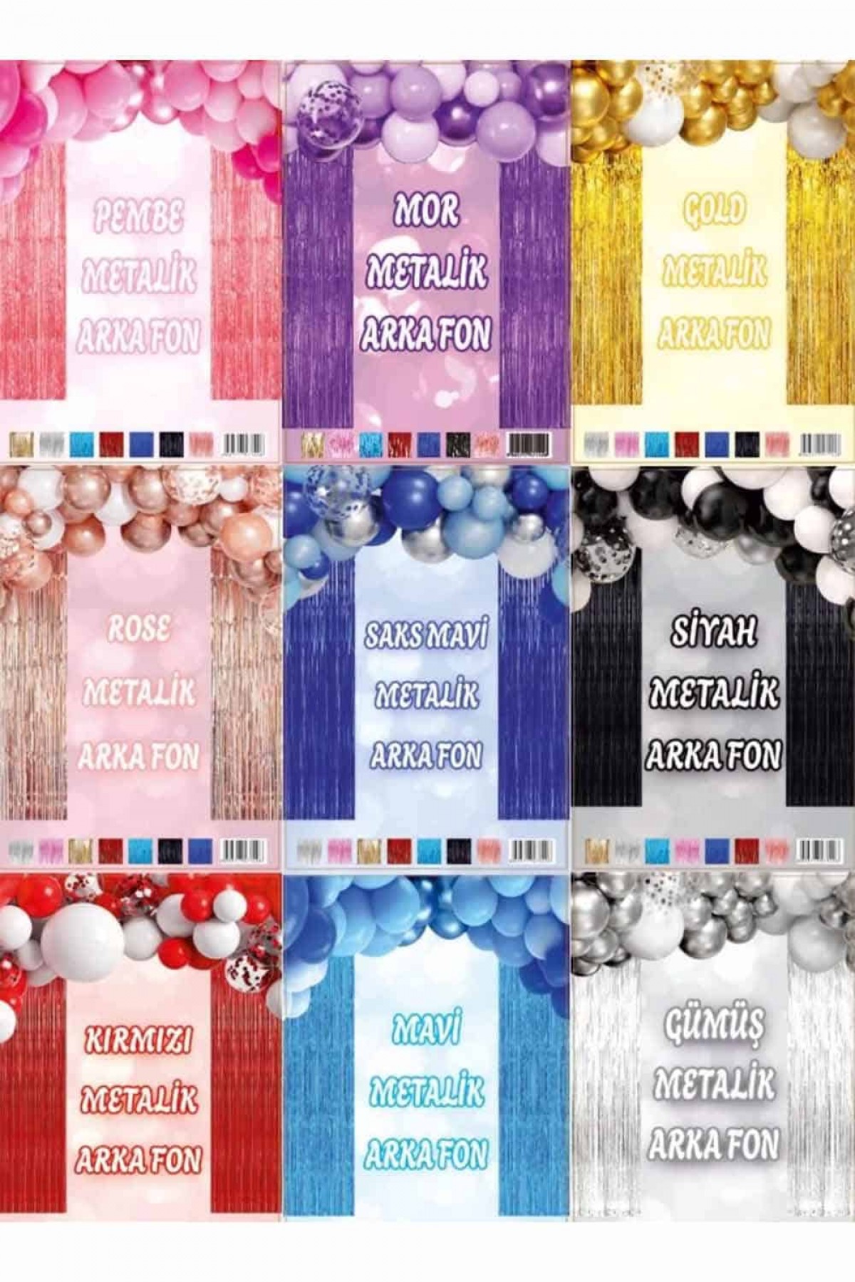 Metalize Asma Süs Perde Arkası Fon Perdelik