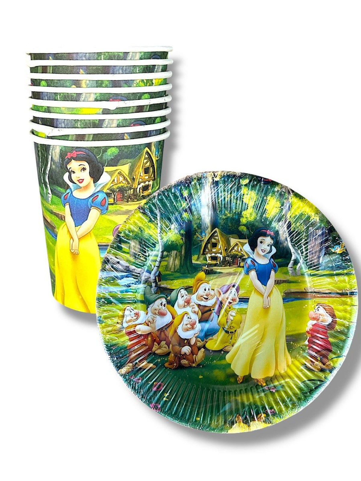 Pamuk Prenses 7 Cüceler Karekterli Tabak Bardak 8’li