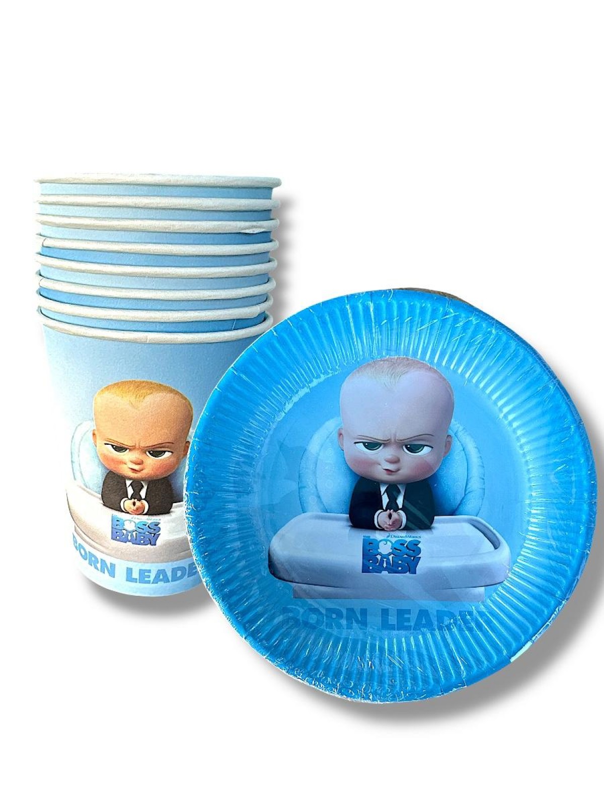 Patron Bebek Karekterli Tabak Bardak 8’li Patron Bebek Karekterli Tabak Bardak 8’li