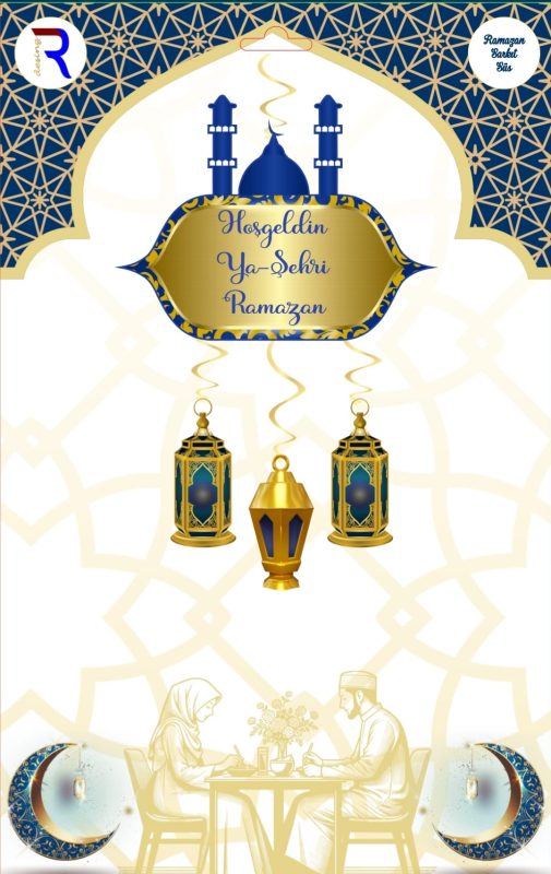Ramazan Ayı Mavi Minareli Sarkıt Süs Ramazan Ayı Mavi Minareli Sarkıt Süs